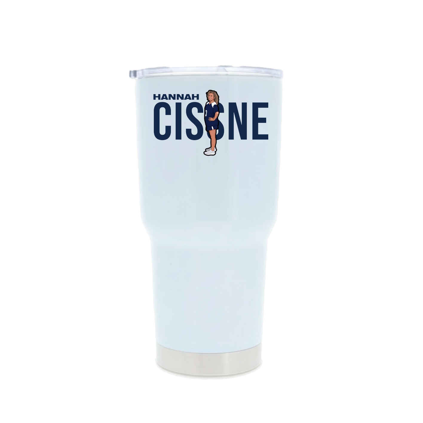 30oz Stainless Steel Tumbler — Player Name in White