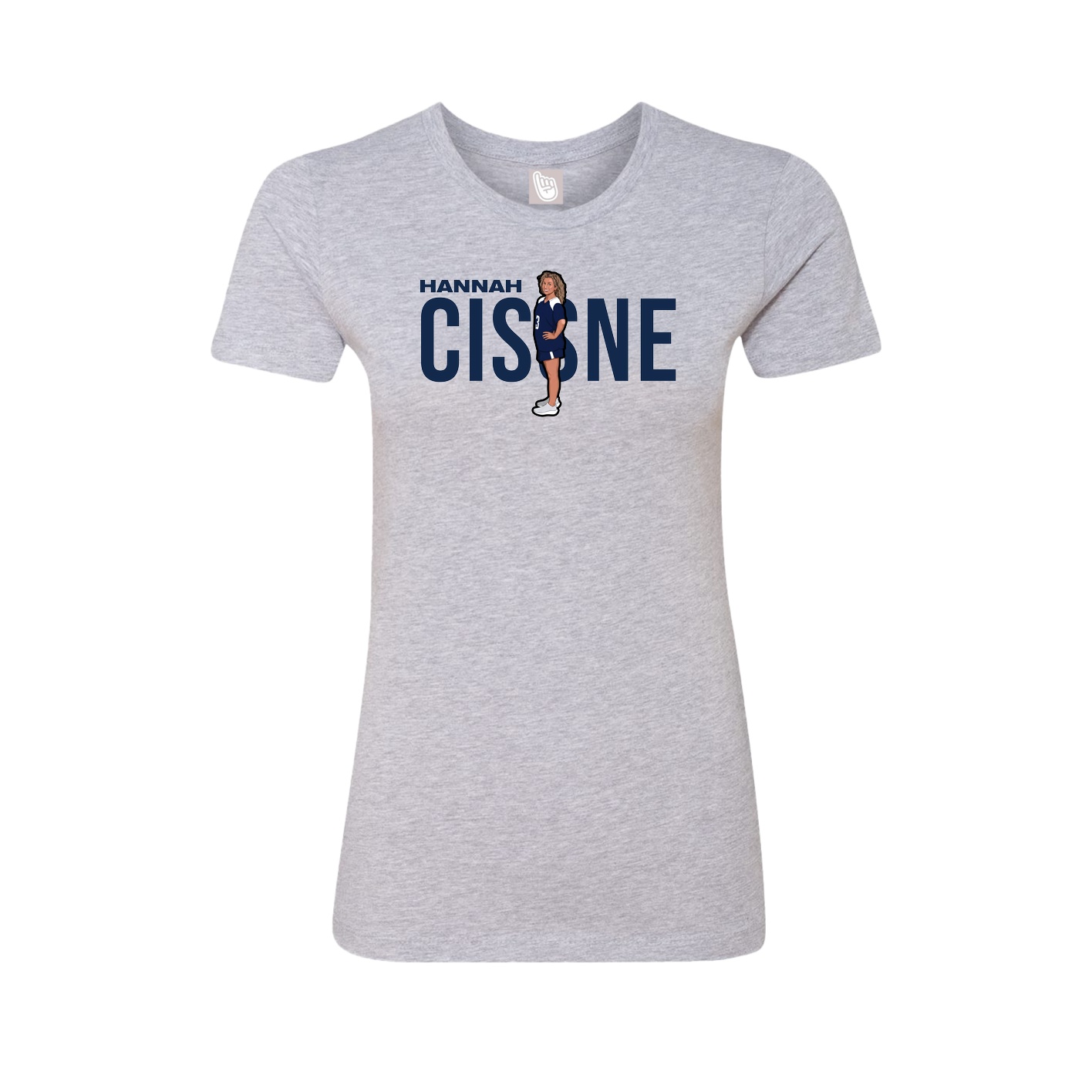 Fitted Women's Tee — Player Name in Grey