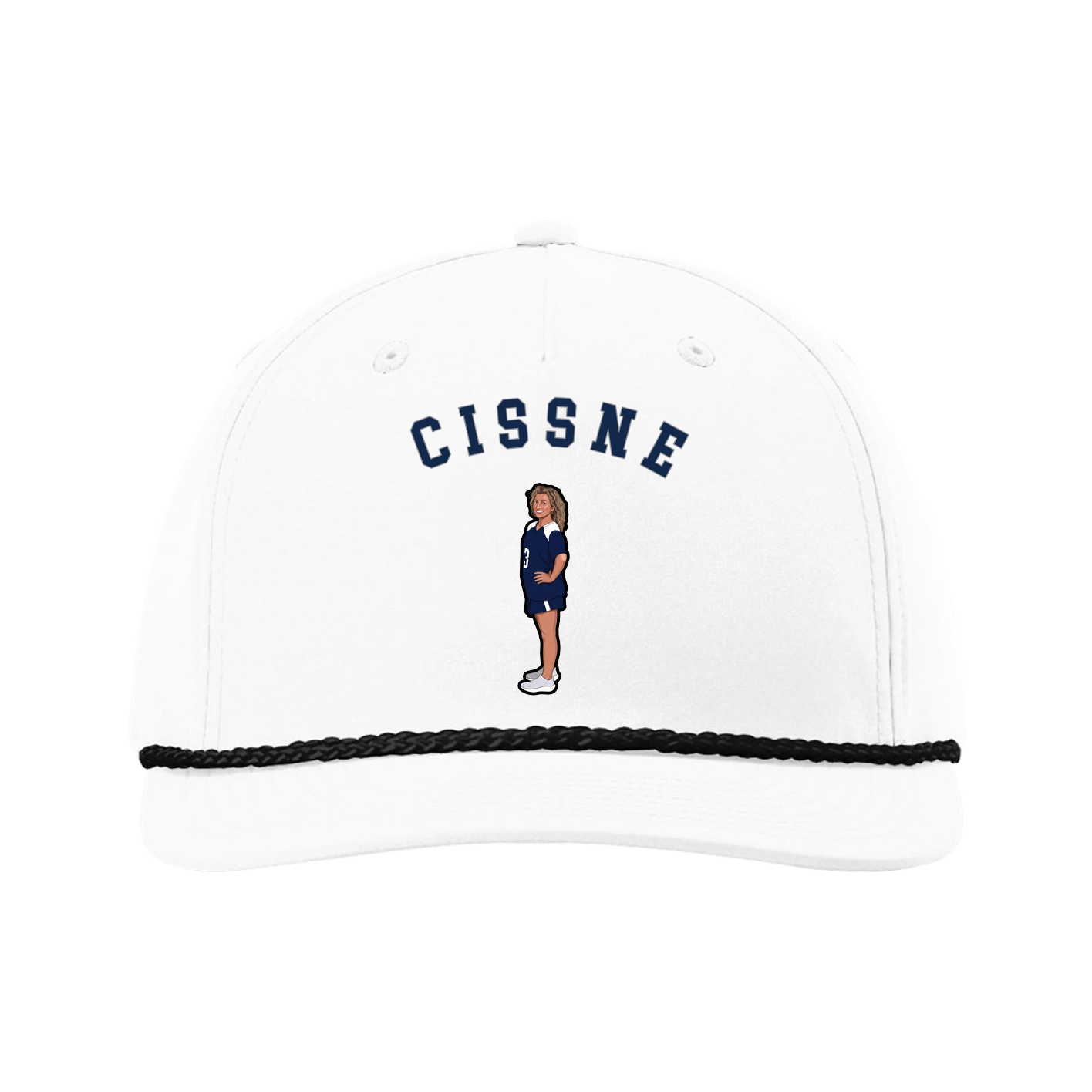 Five-Panel Classic Rope Cap — Shirsey Arch in White
