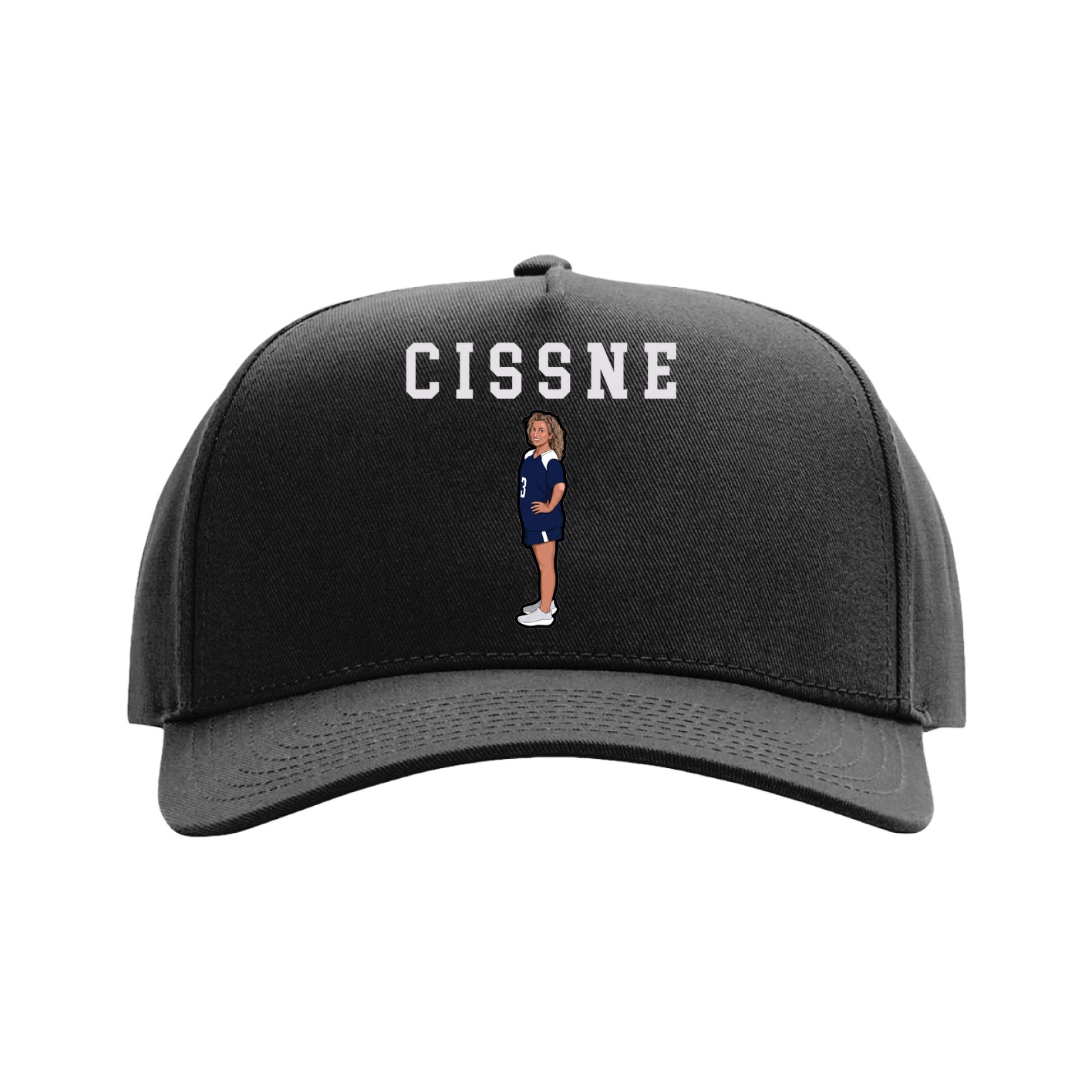 Full Fabric Five-Panel Champ Cap — Shirsey in Black