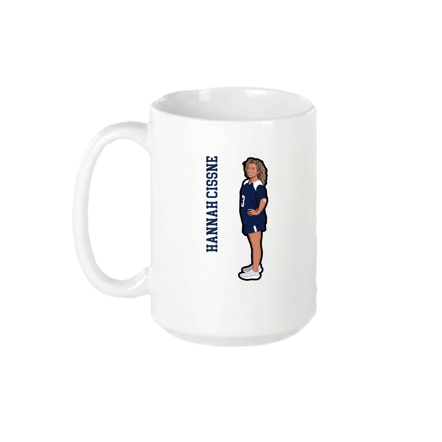 15oz Coffee Mug — Name Vertical in White