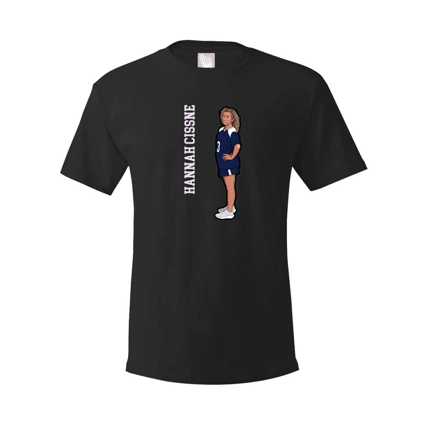 Youth Tee — Name Vertical in Black