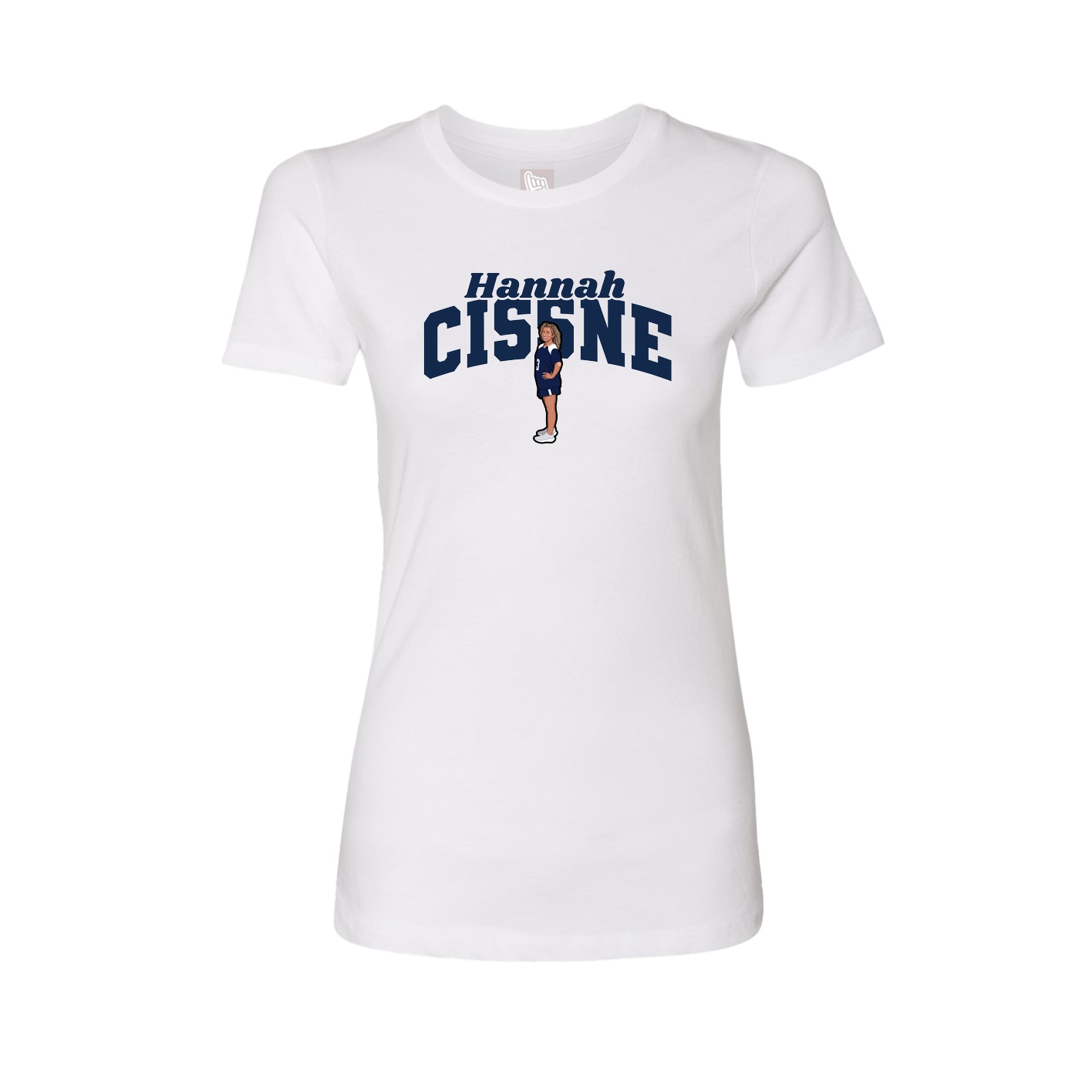 Fitted Women's Tee — Signature Arch in White