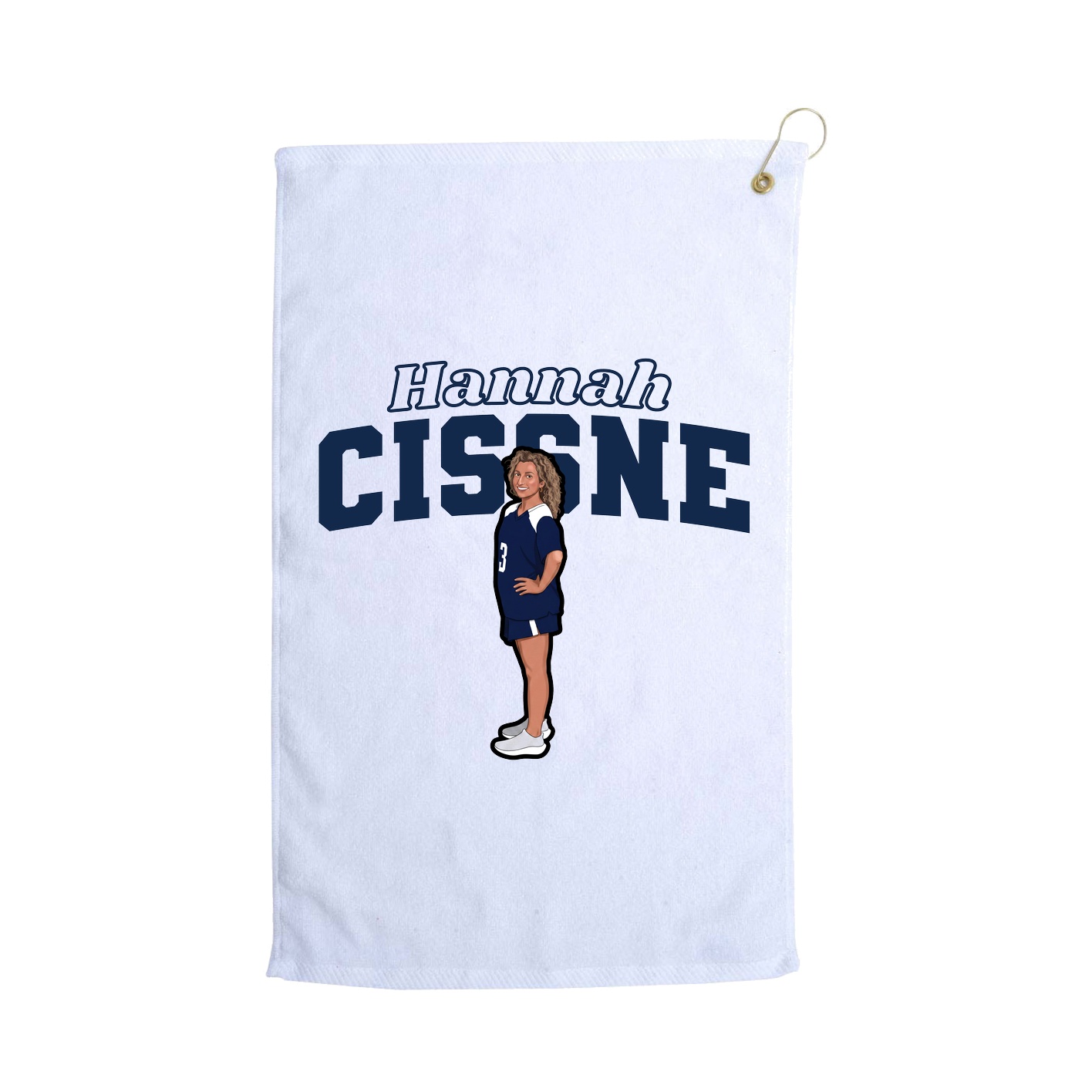 Golf Towel — Name Arch in White