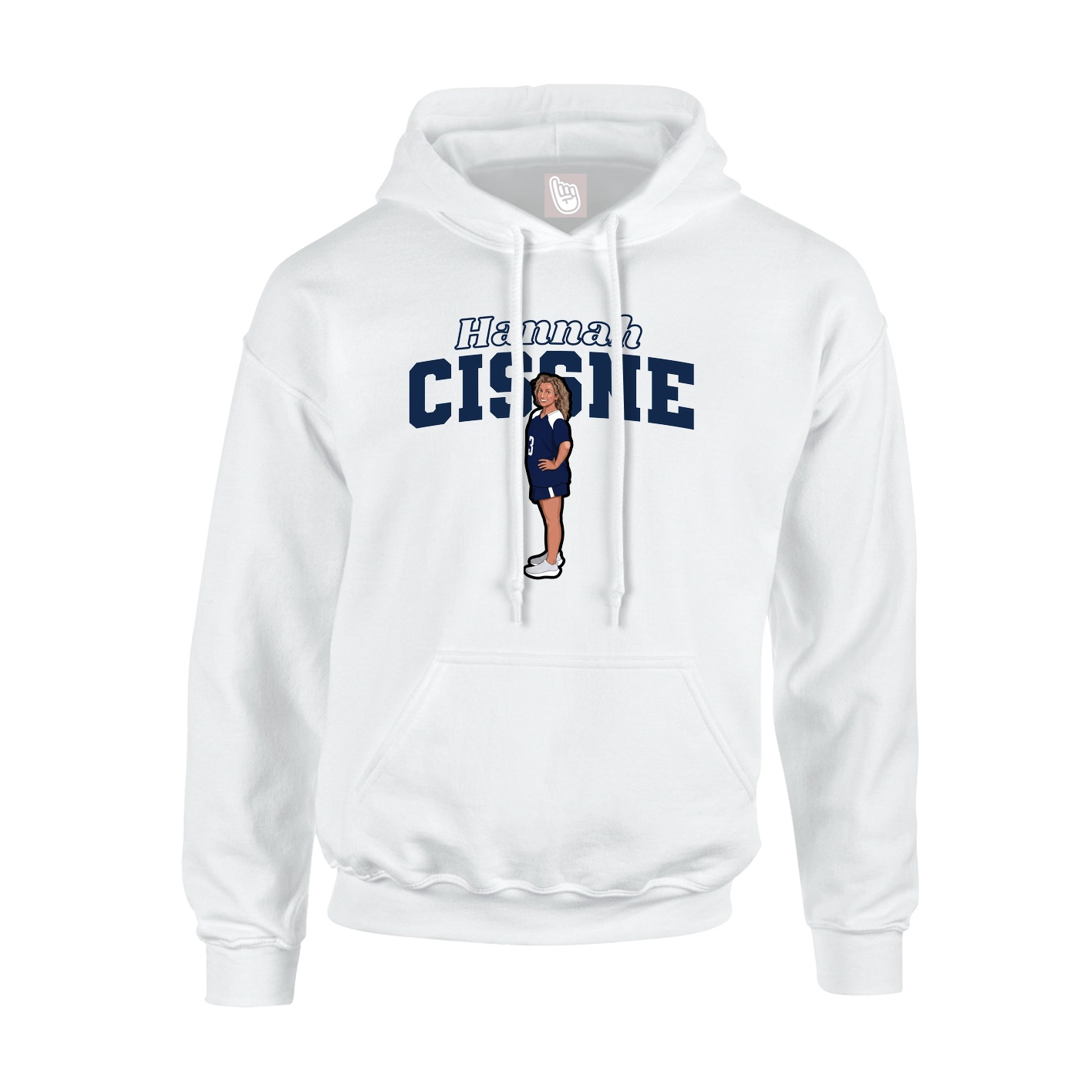 Youth Hoodie — Name Arch in White
