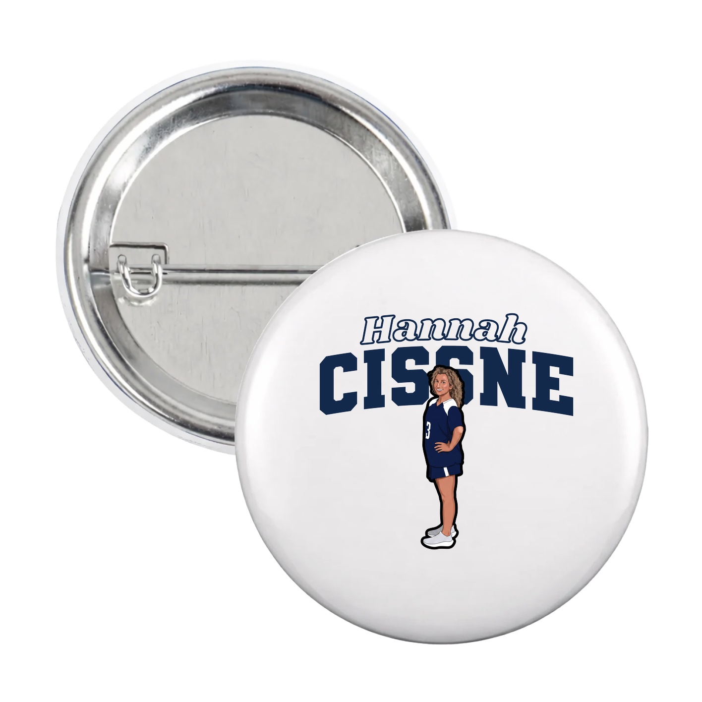Game Day Button — Name Arch in White