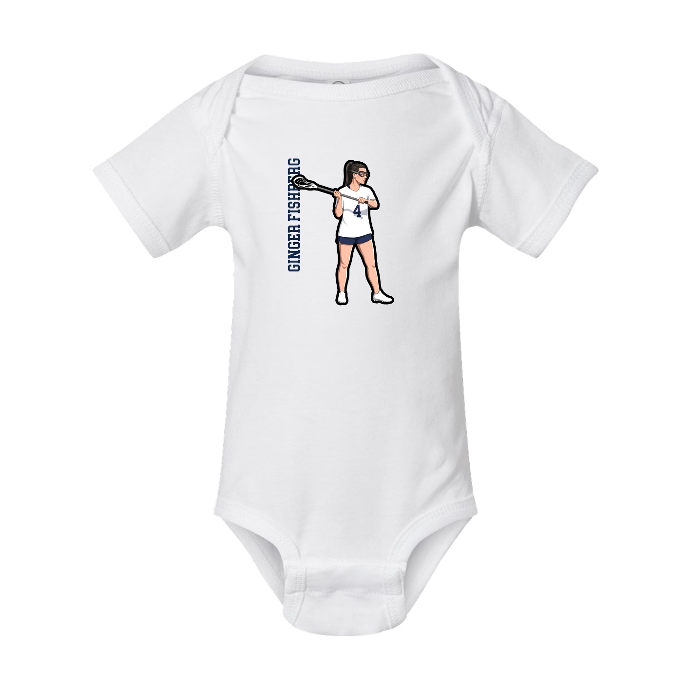 Baby Onesie — Name Vertical in White