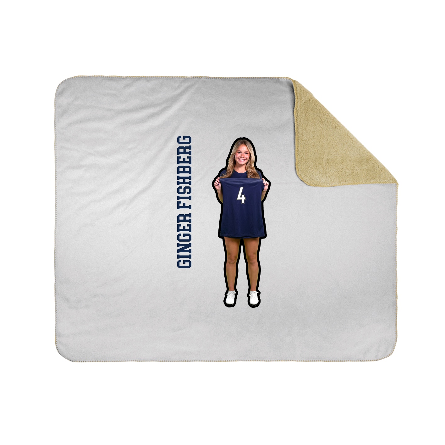 Throw Blanket — Name Vertical in White