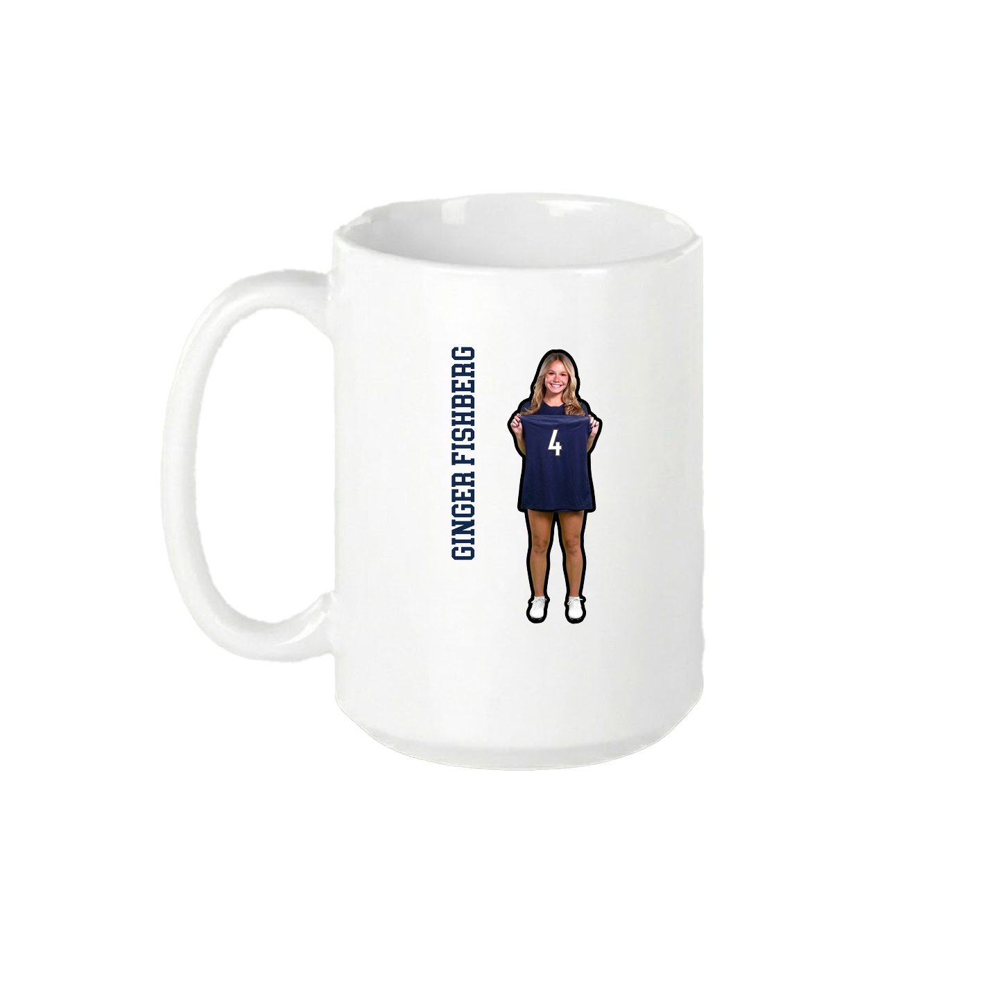 15oz Coffee Mug — Name Vertical in White