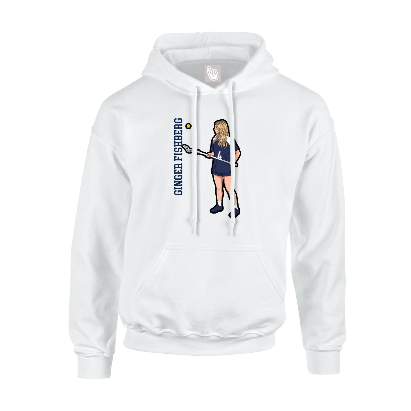 Hoodie — Name Vertical in White