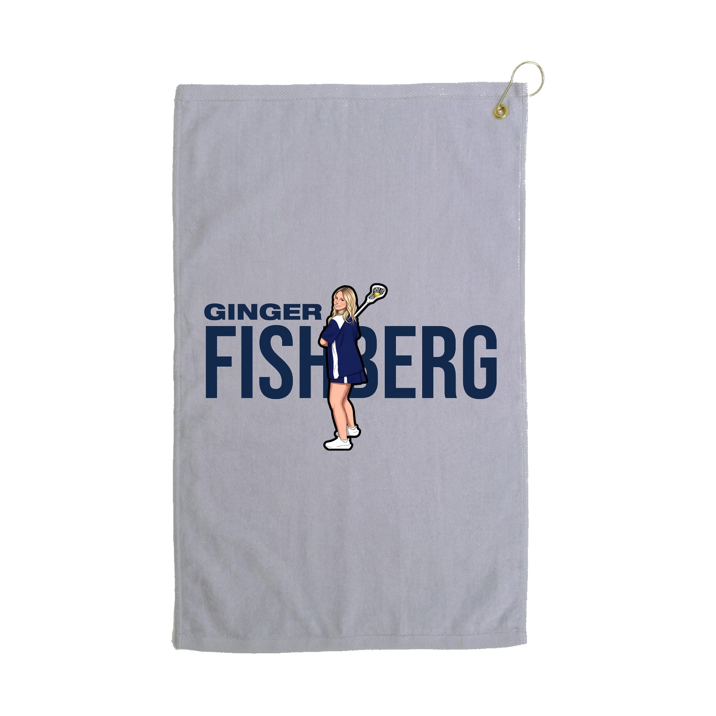 Golf Towel — Player Name in Grey