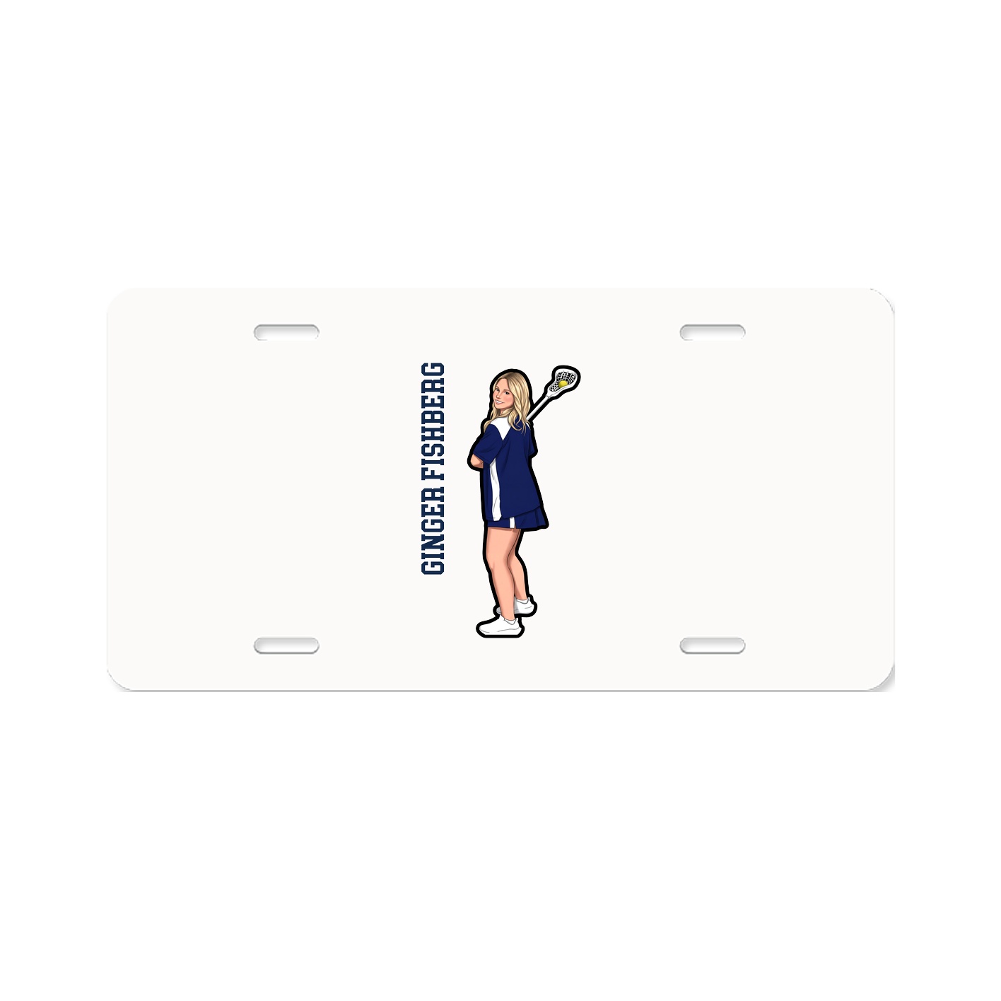 License Plate — Name Vertical in Classic