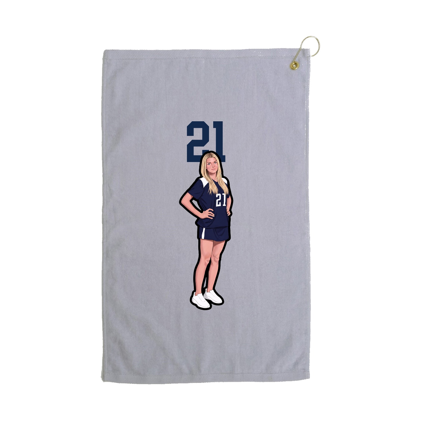 Golf Towel — Number Top in Grey