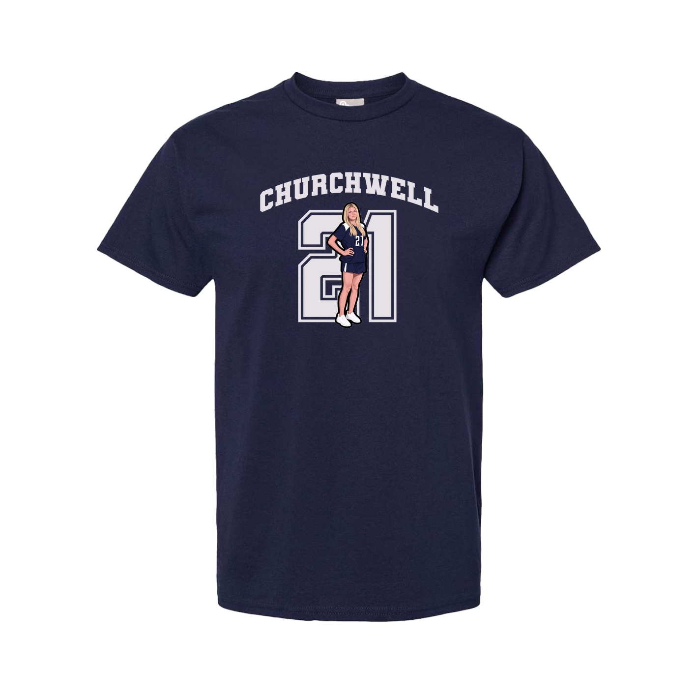 Youth Tee — Number in Navy