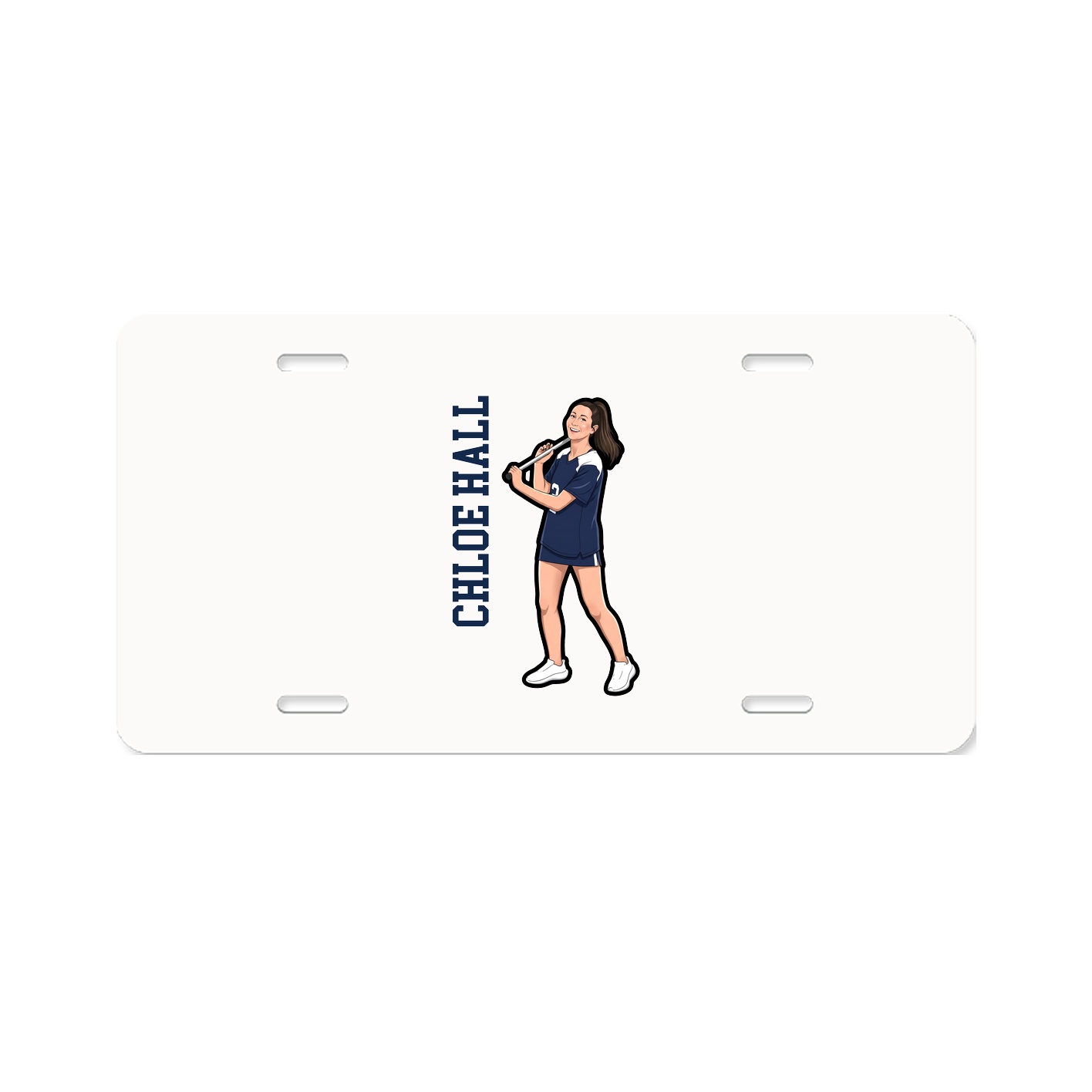 License Plate — Name Vertical in Classic