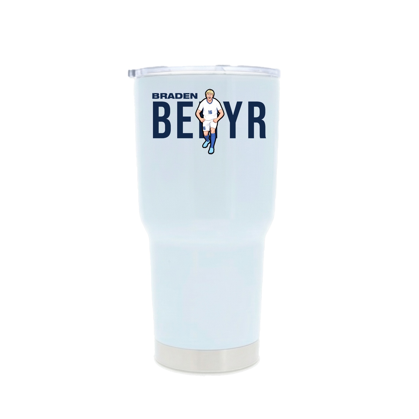 30oz Stainless Steel Tumbler — Player Name in White