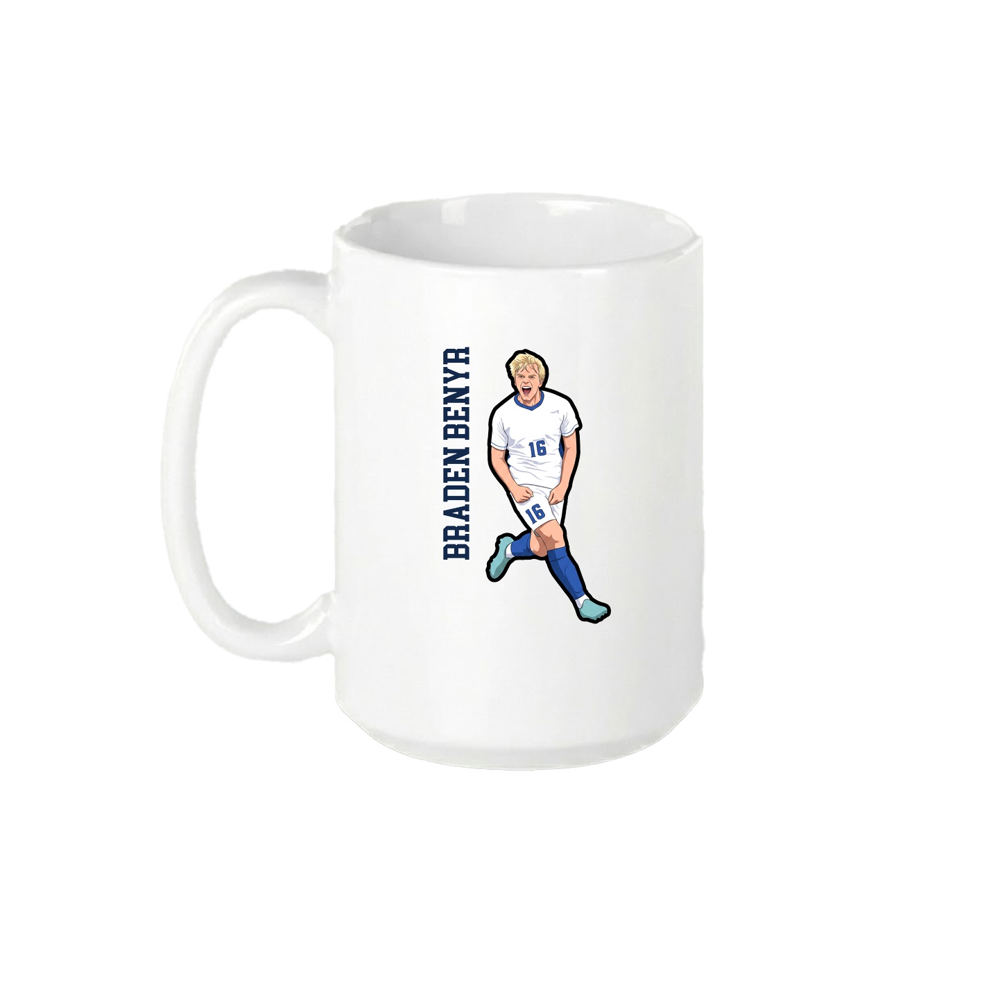 15oz Coffee Mug — Name Vertical in White
