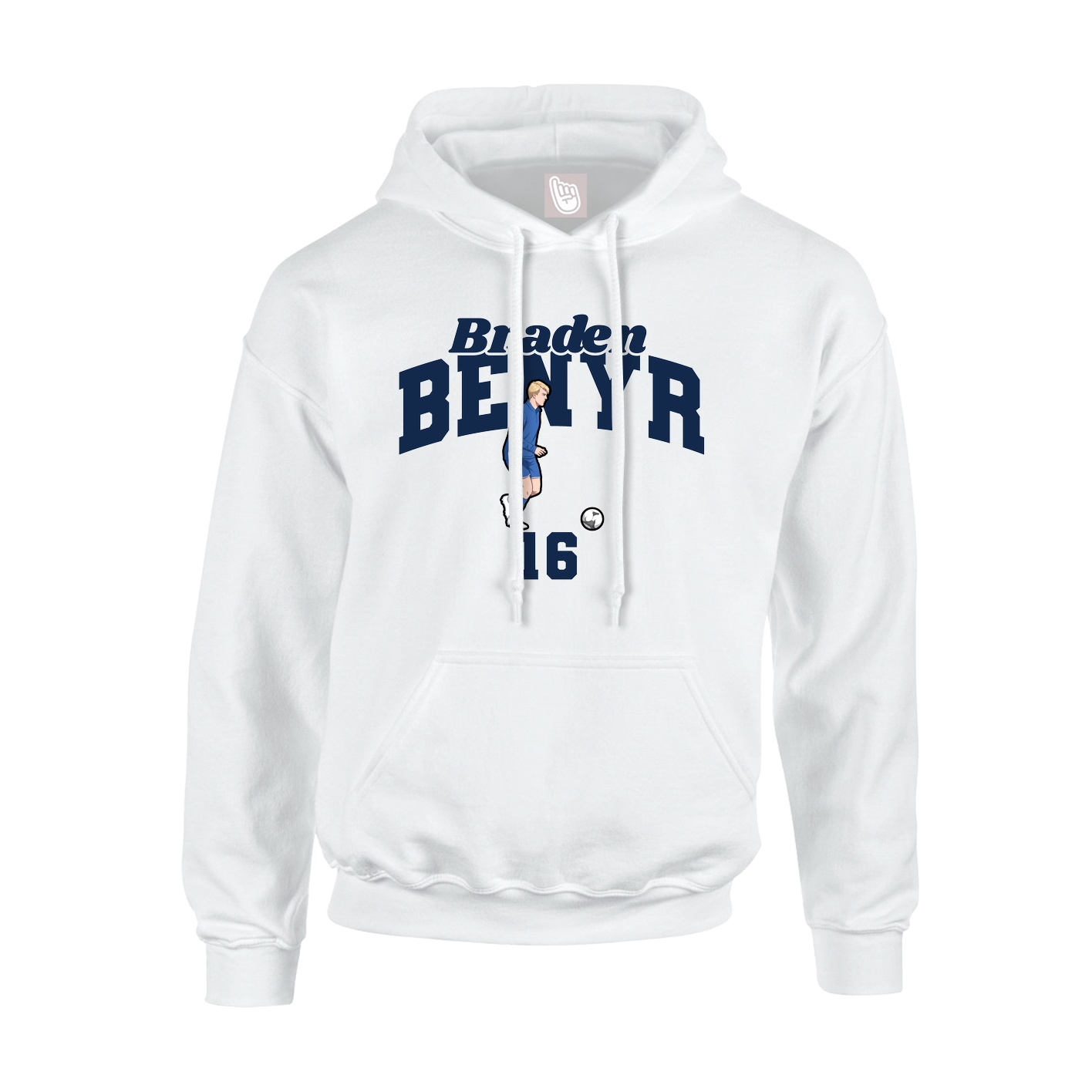Youth Hoodie — Signature Arch in White