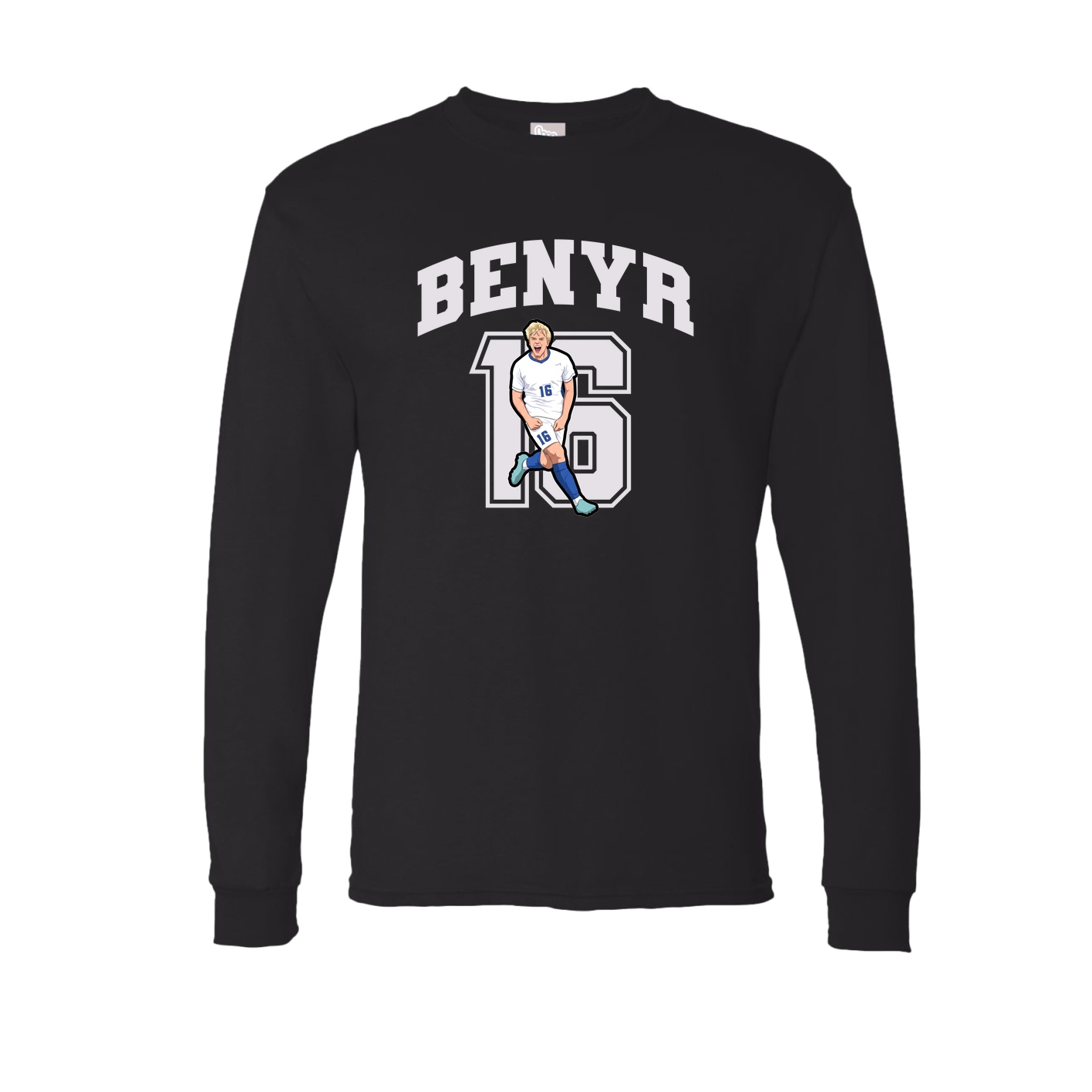 Long Sleeve Tee — Number in Black