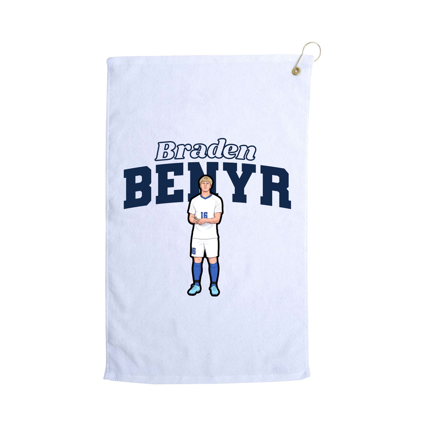 Golf Towel — Name Arch in White