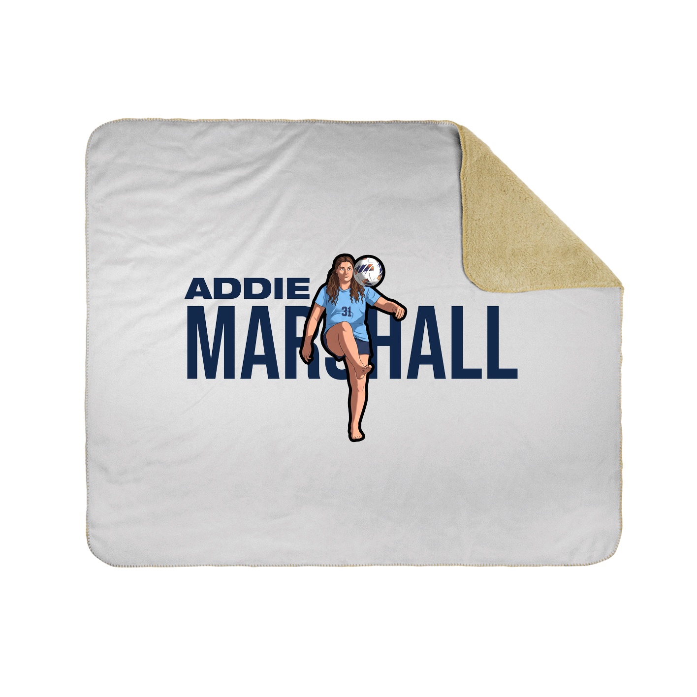 Throw Blanket — Player Name in White