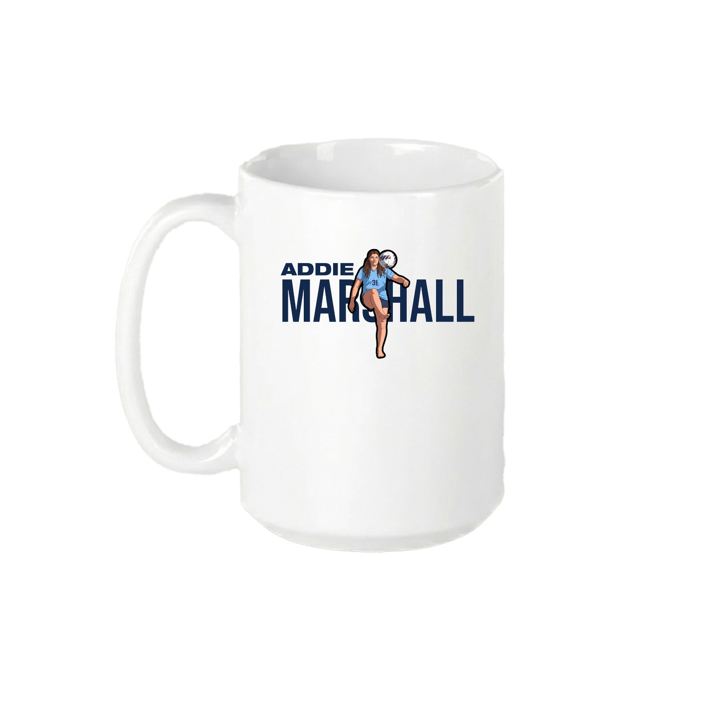 15oz Coffee Mug — Player Name in White