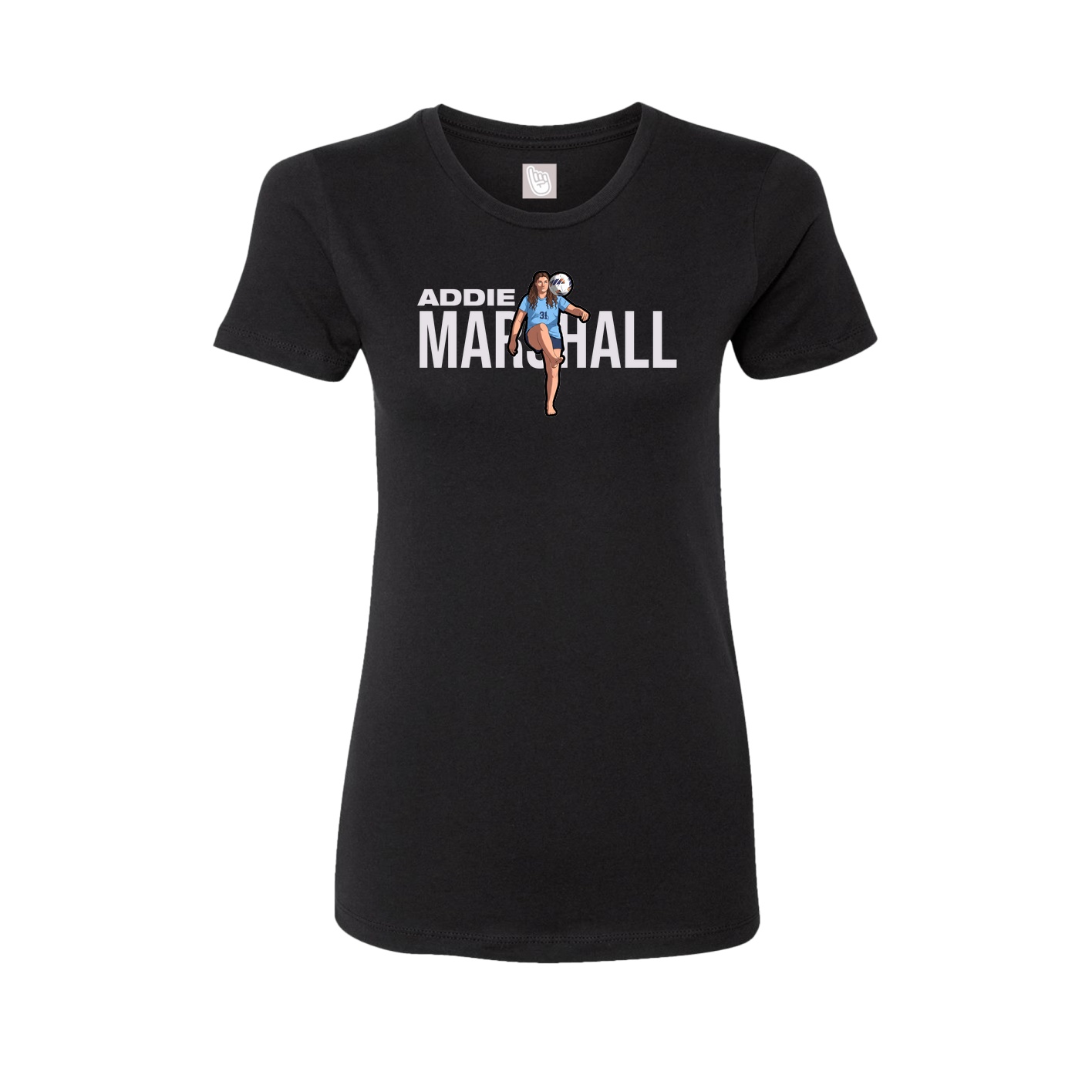 Fitted Women's Tee — Player Name in Black