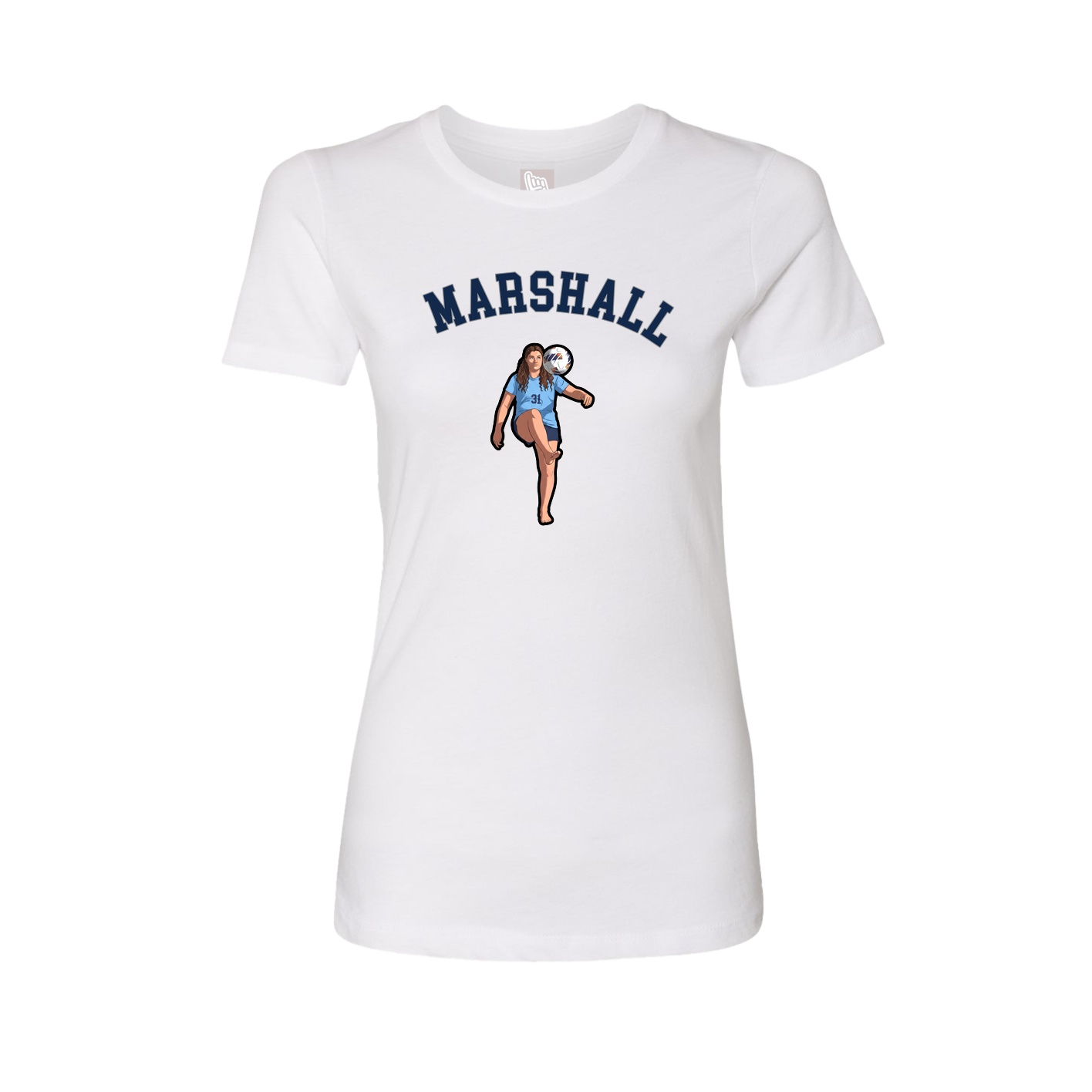 Fitted Women's Tee — Shirsey Arch in White