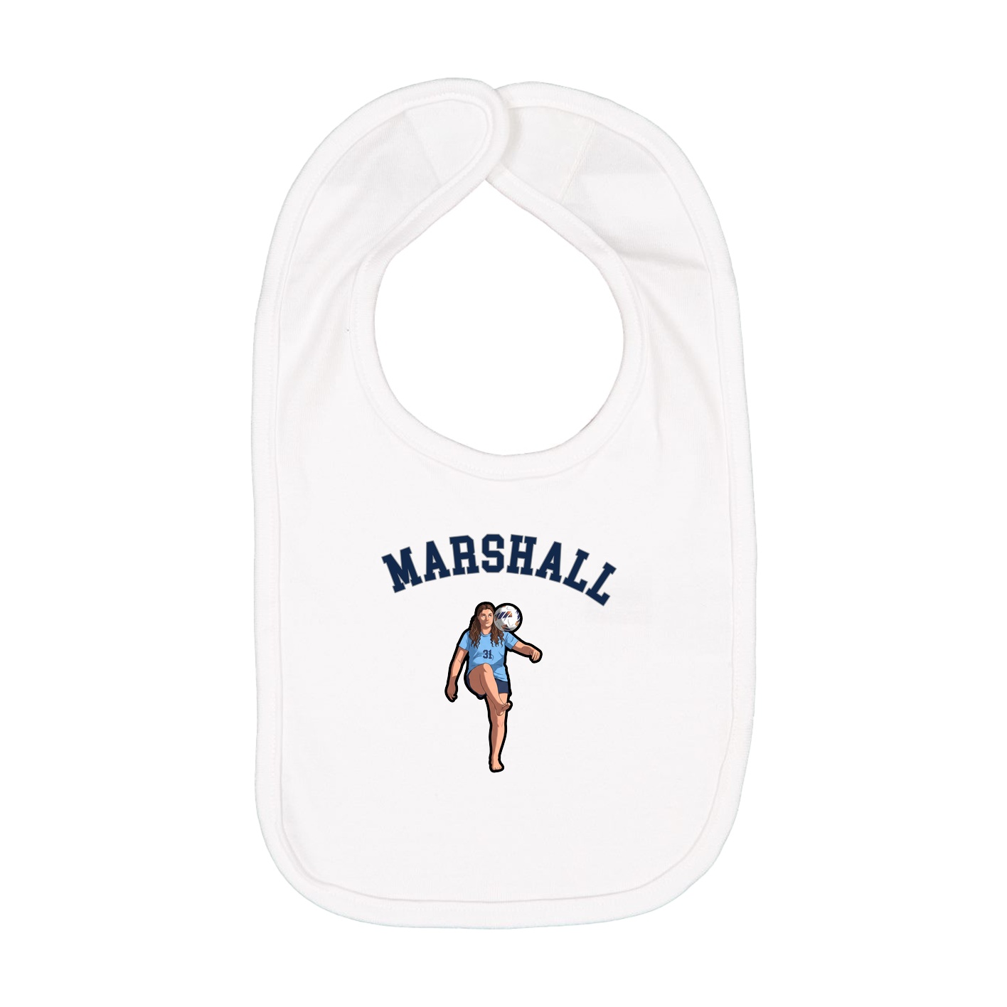 Infant Bib — Shirsey Arch in White