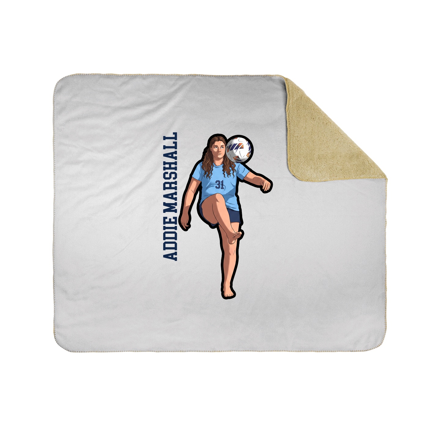Throw Blanket — Name Vertical in White