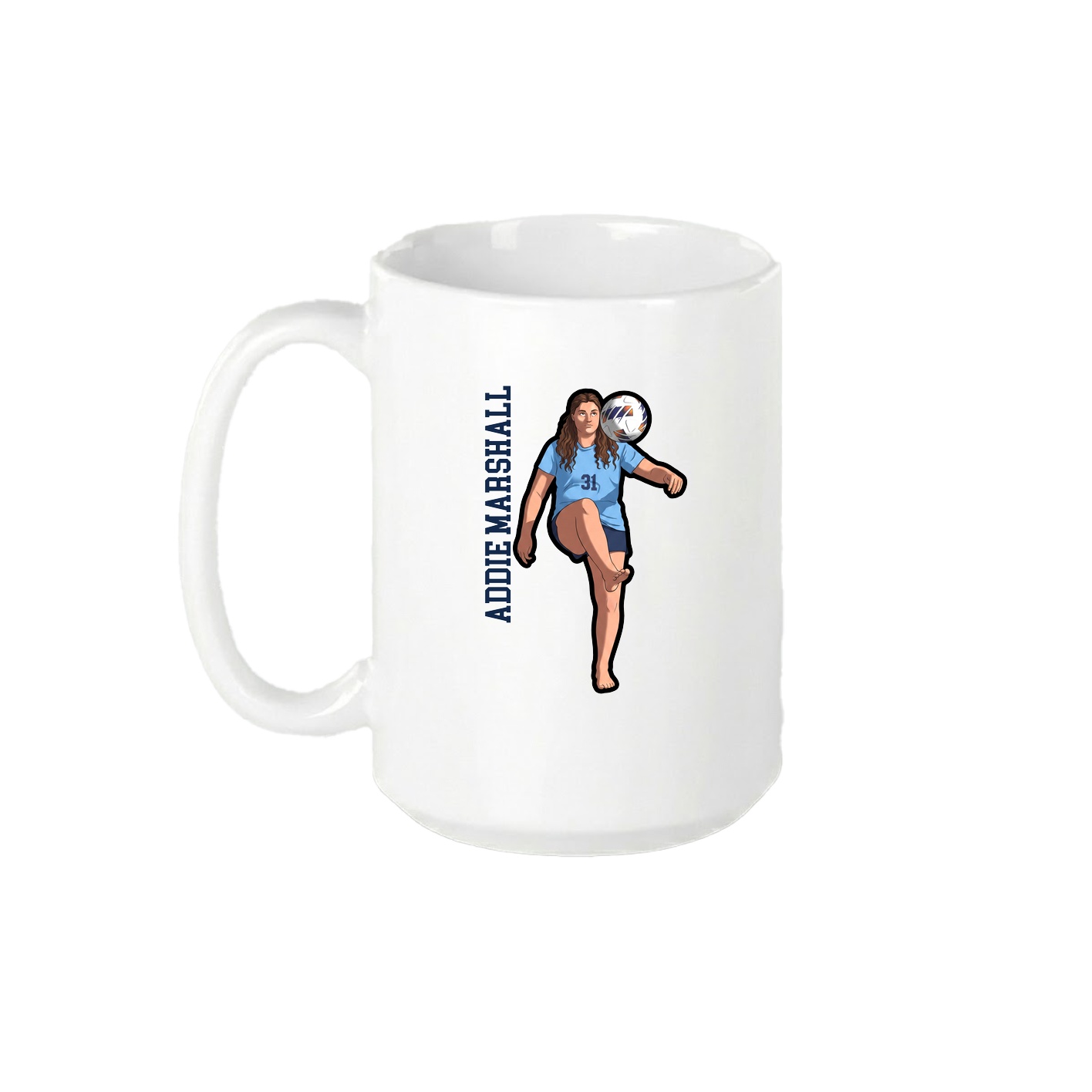 15oz Coffee Mug — Name Vertical in White
