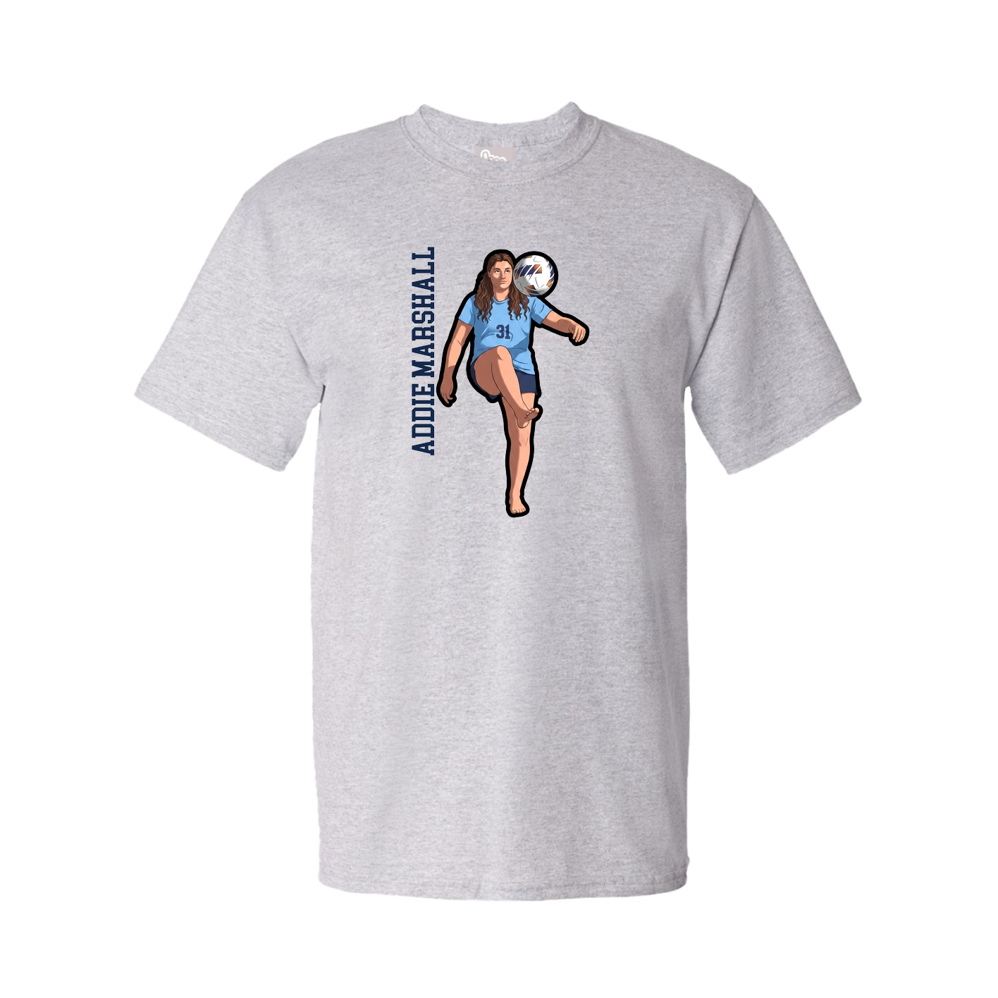 Tee — Name Vertical in Grey