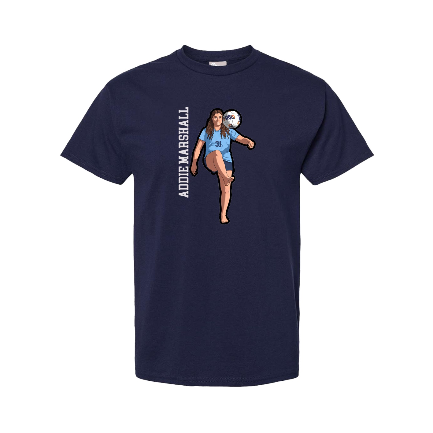 Youth Tee — Name Vertical in Navy