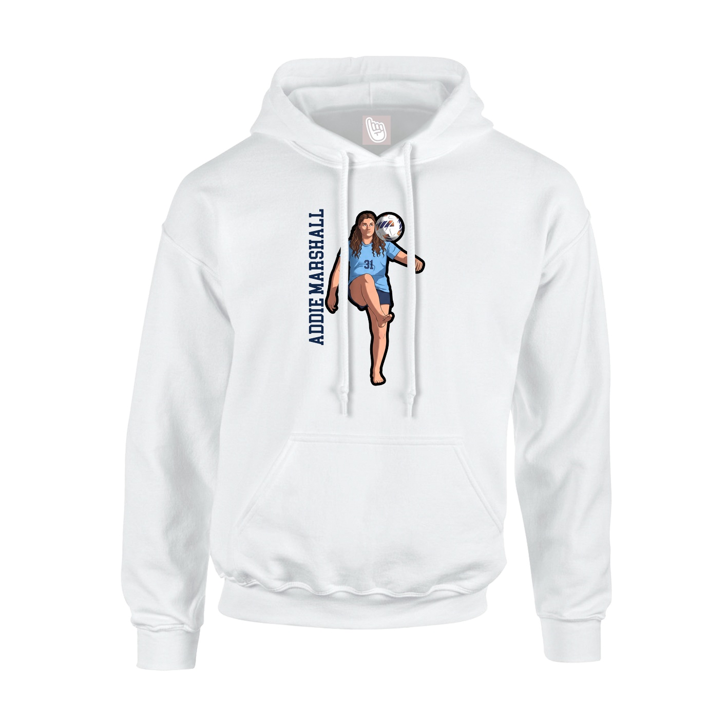 Hoodie — Name Vertical in White
