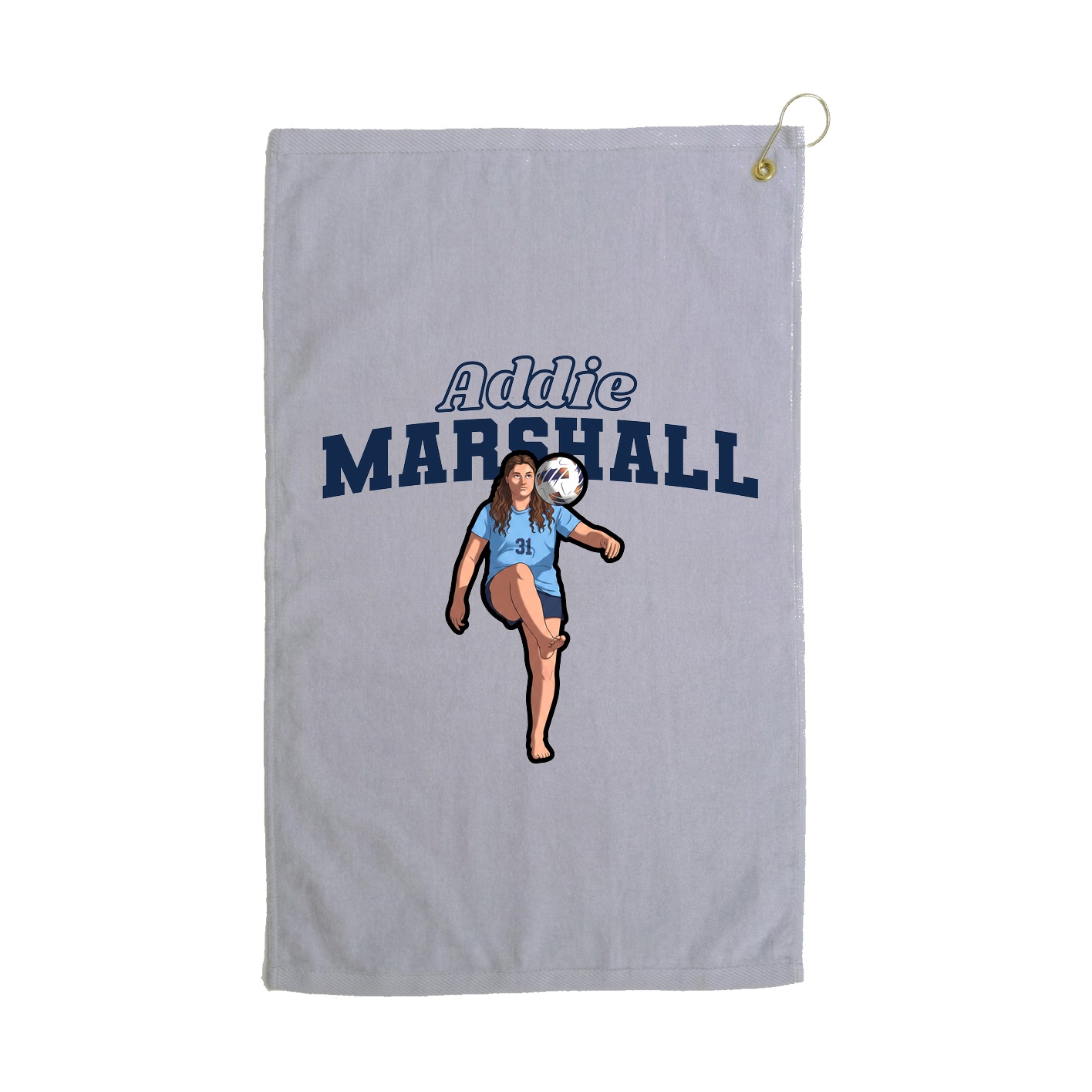 Golf Towel — Name Arch in Grey