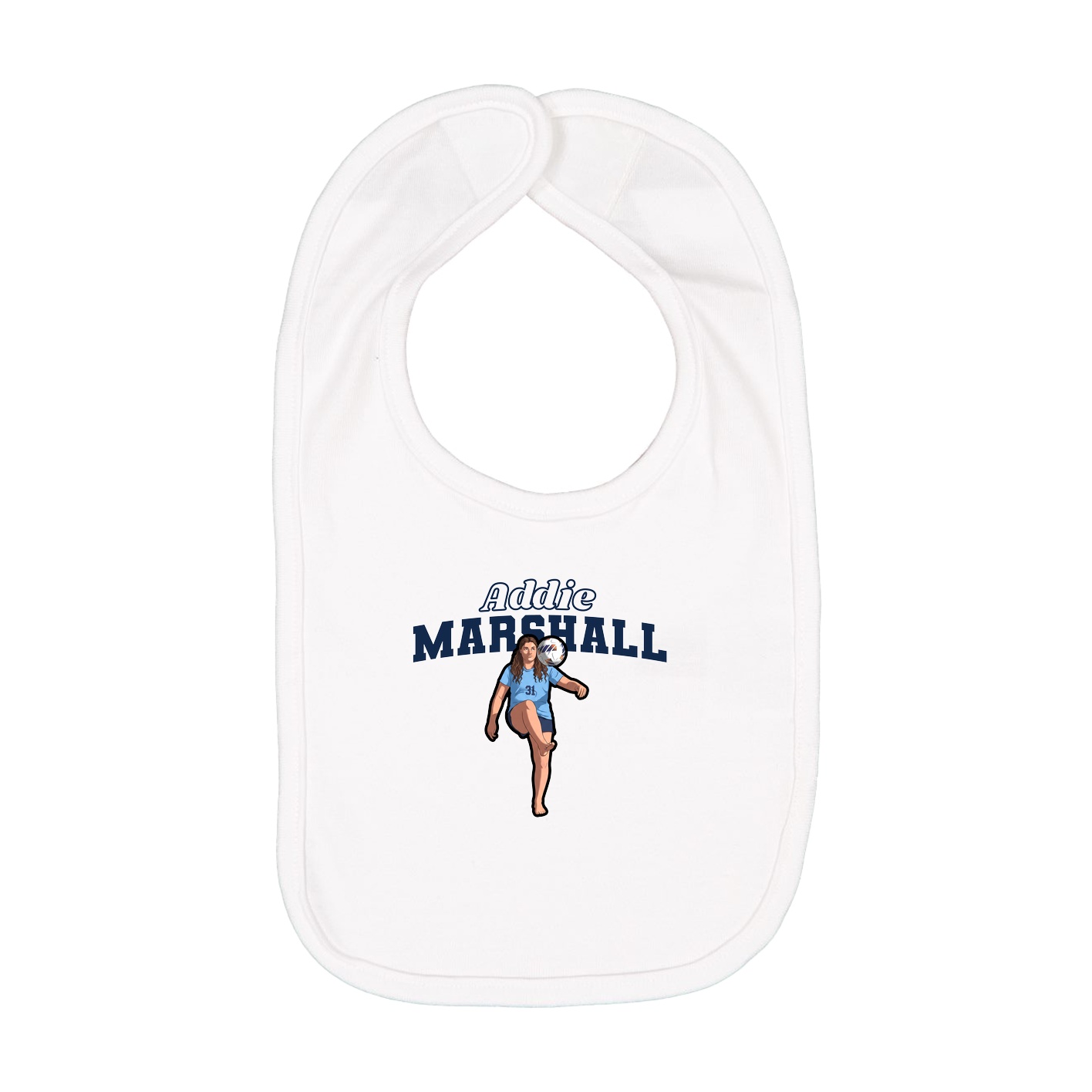 Infant Bib — Name Arch in White