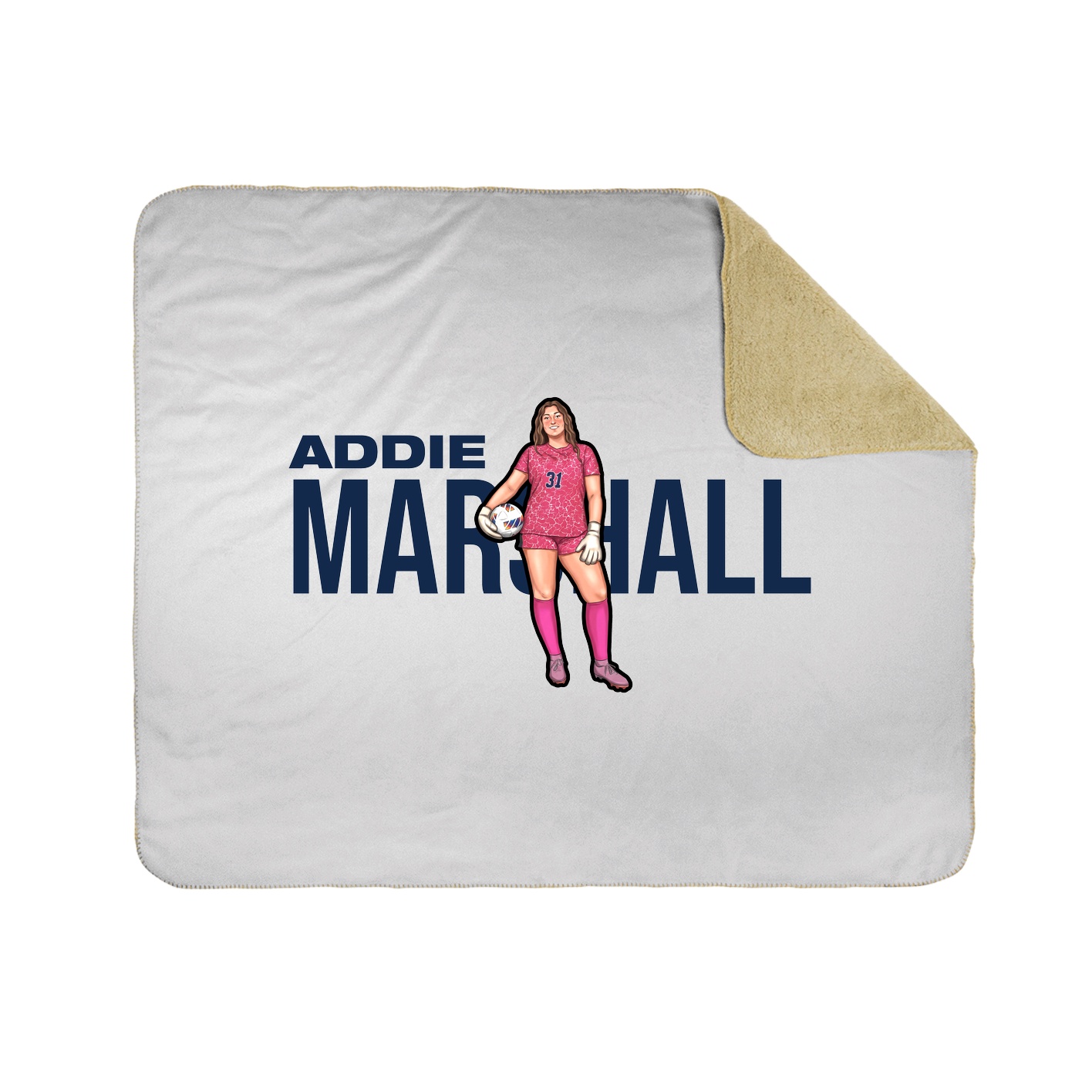 Throw Blanket — Player Name in White
