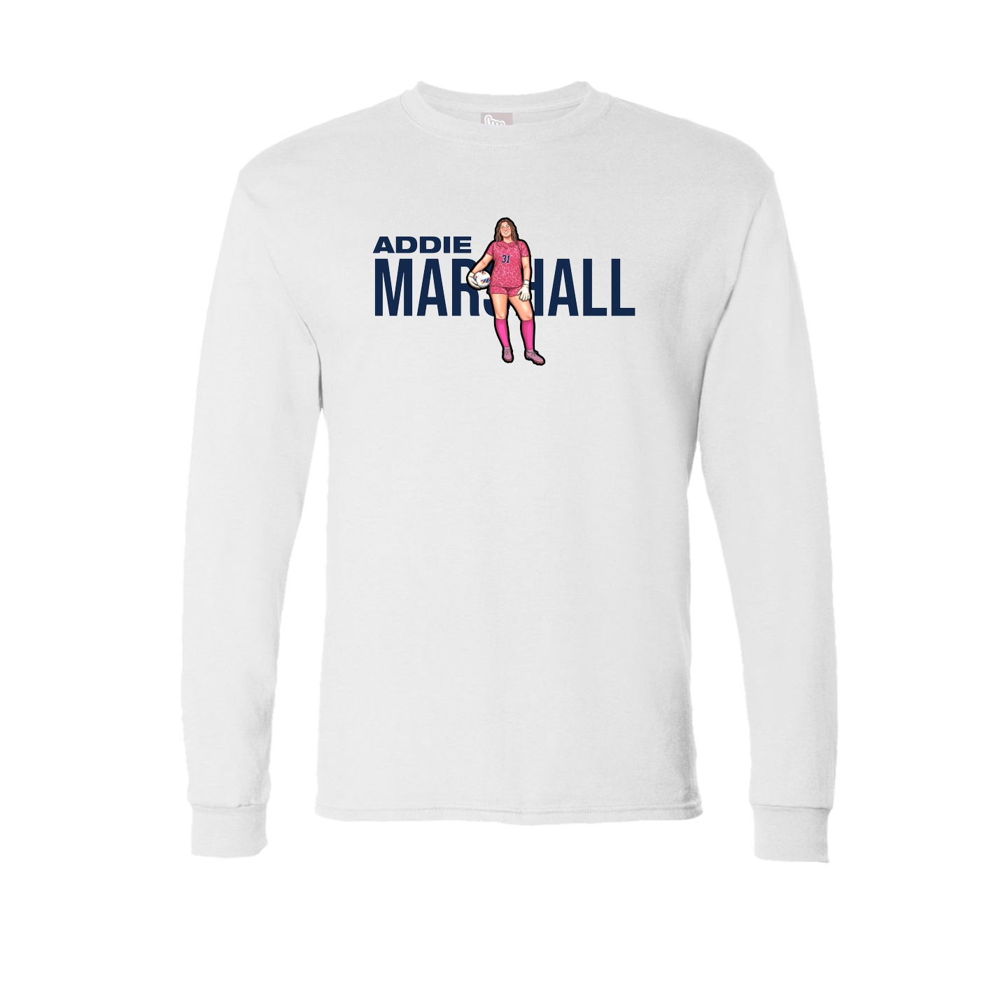 Long Sleeve Tee — Player Name in White