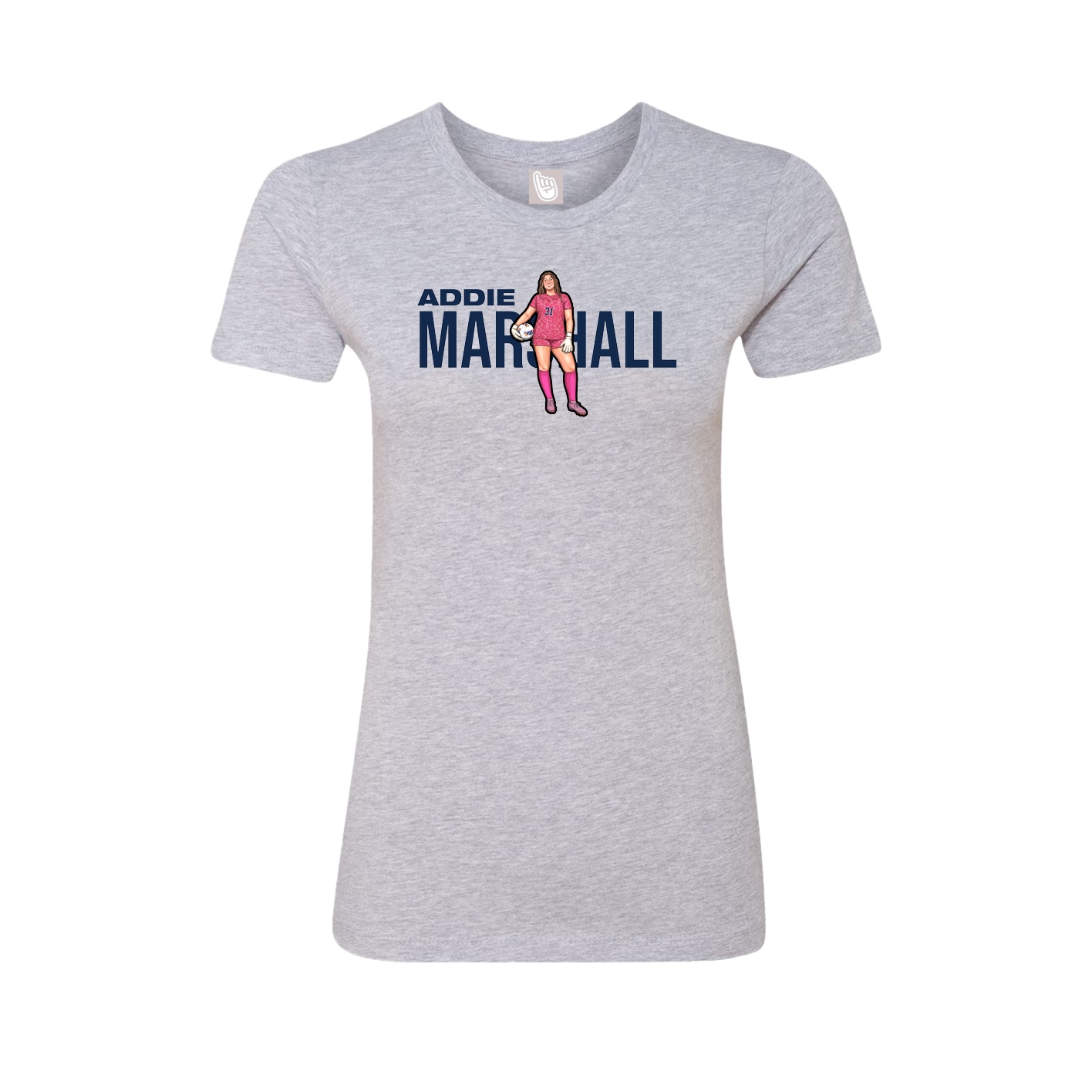 Fitted Women's Tee — Player Name in Grey