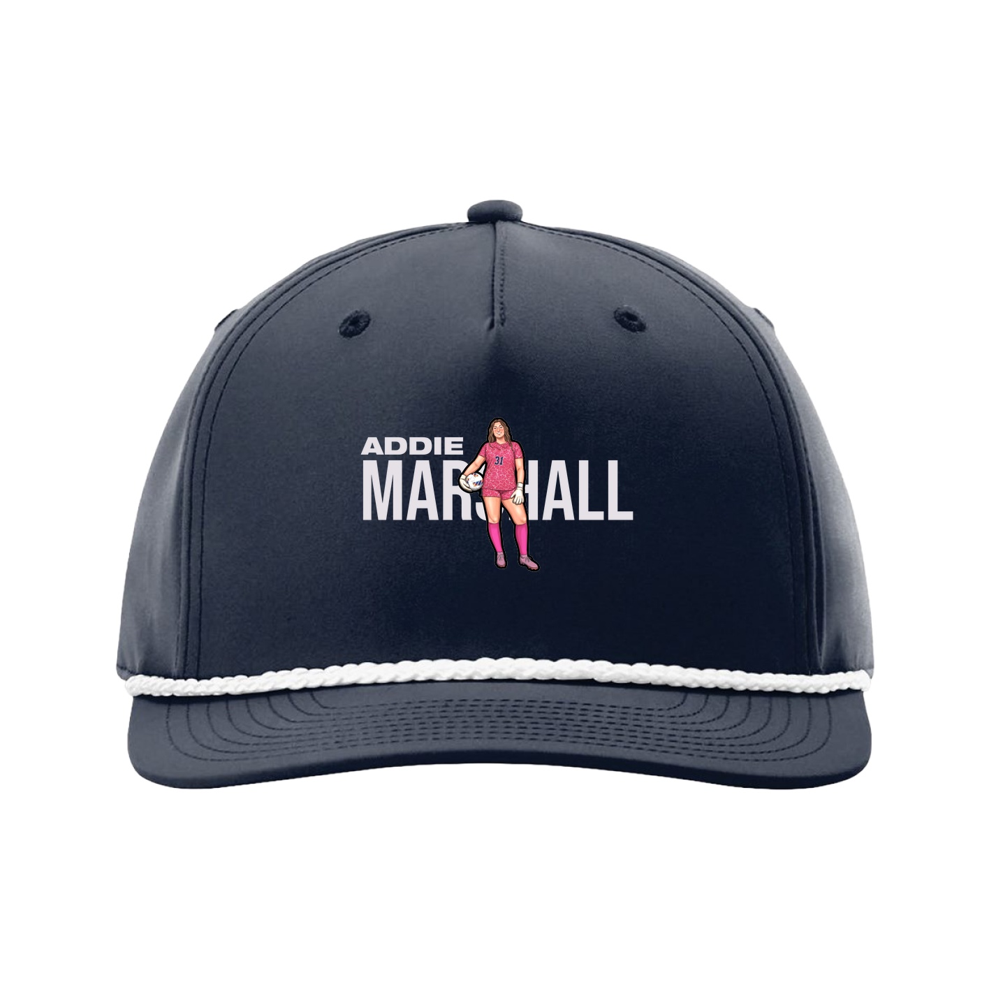 Five-Panel Classic Rope Cap — Player Name in Navy