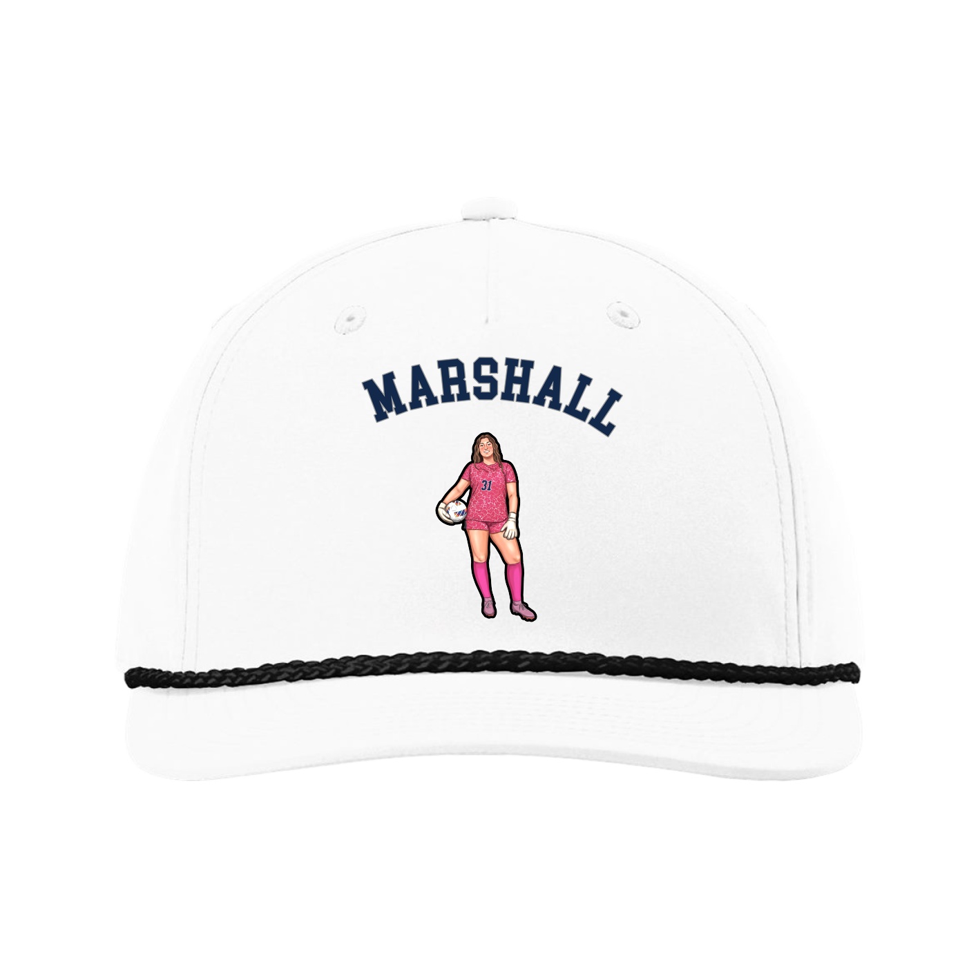 Five-Panel Classic Rope Cap — Shirsey Arch in White