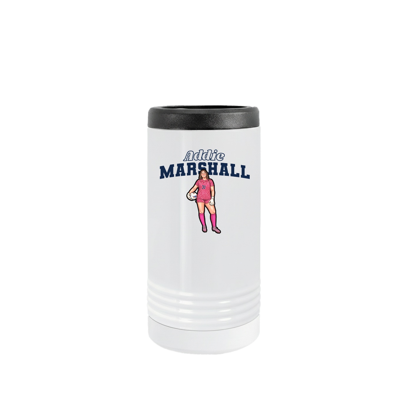 Slim Beverage Holder — Name Arch in White