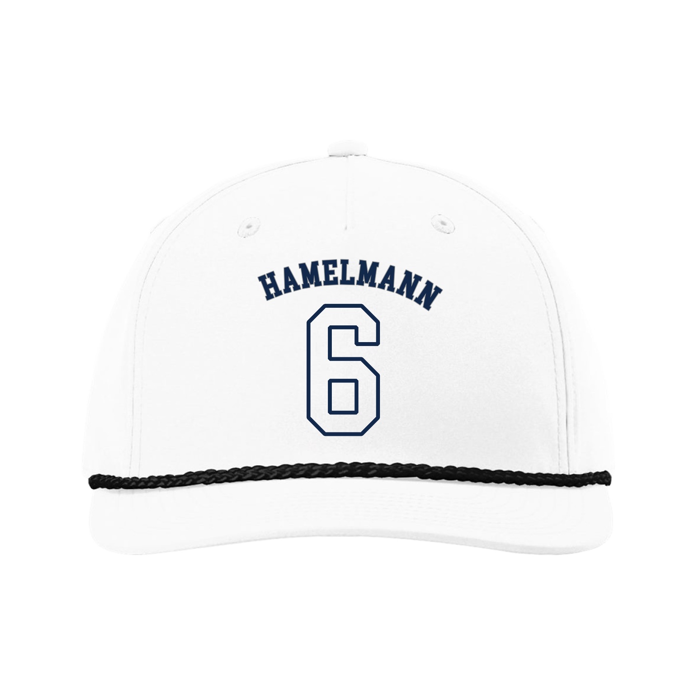 Five-Panel Classic Rope Cap — Shirsey Arch in White