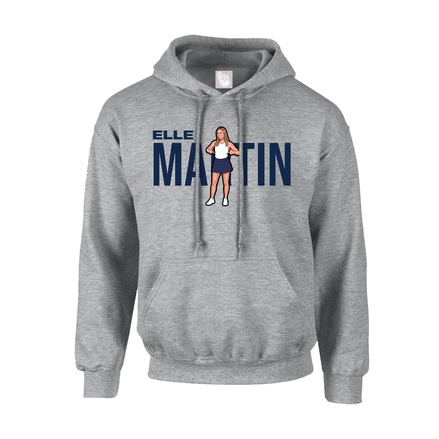 Hoodie — Player Name in Grey
