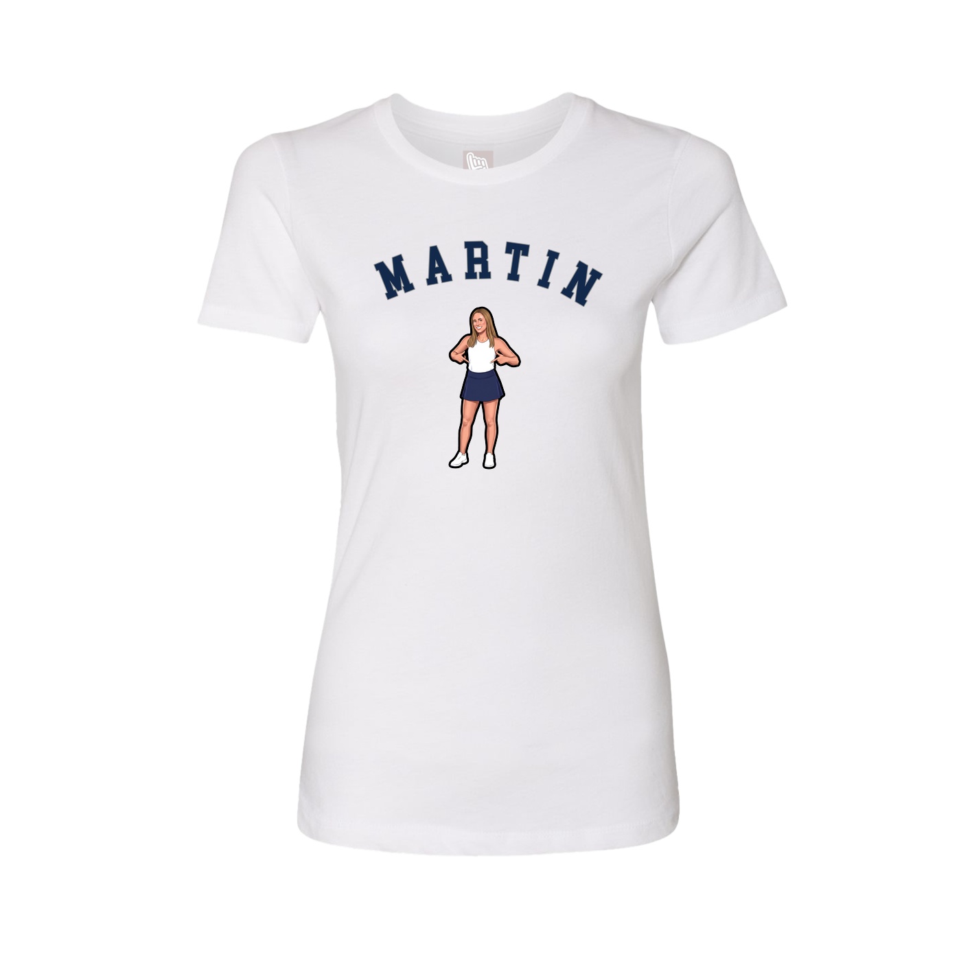 Fitted Women's Tee — Shirsey Arch in White