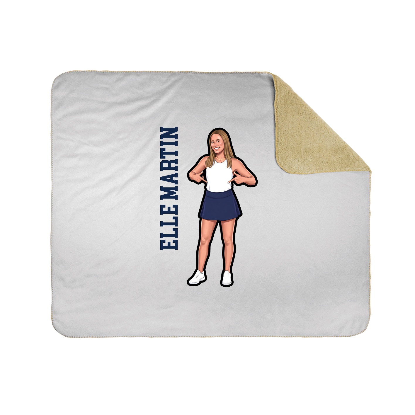 Throw Blanket — Name Vertical in White