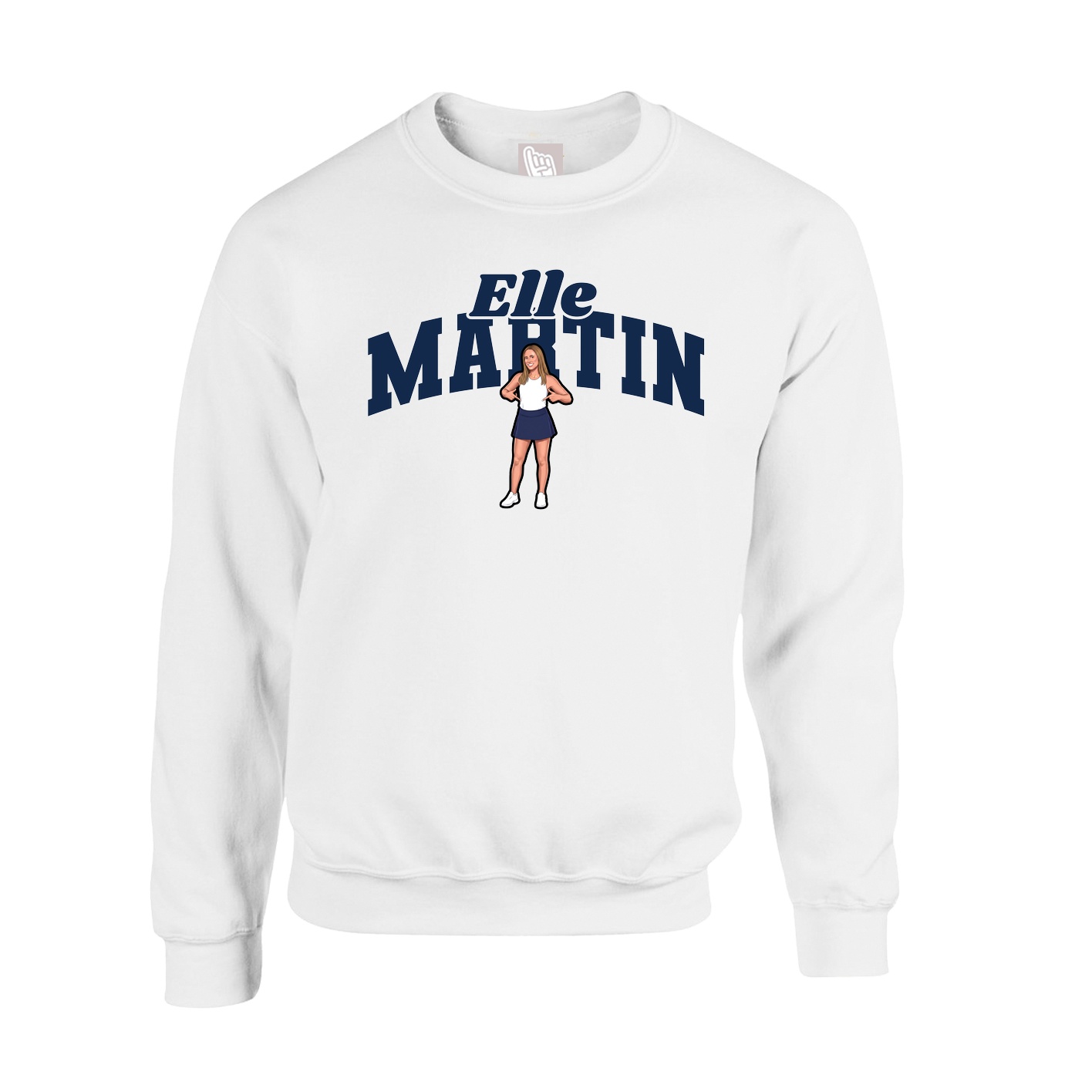 Fleece Crew — Signature Arch in White