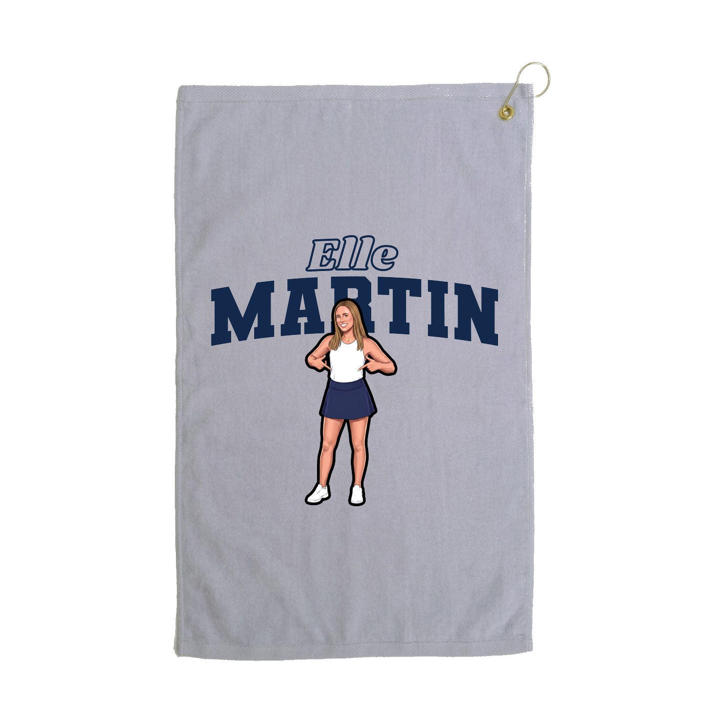 Golf Towel — Name Arch in Grey