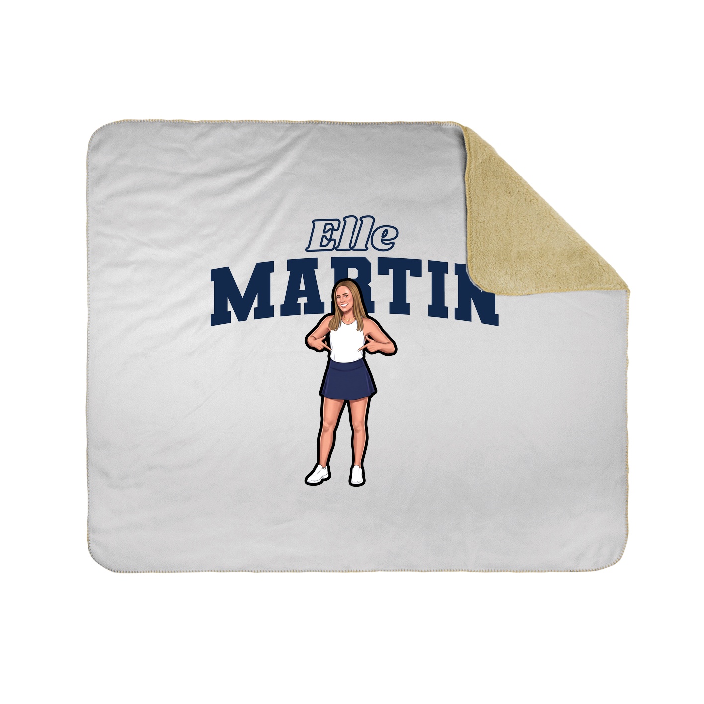 Throw Blanket — Name Arch in White