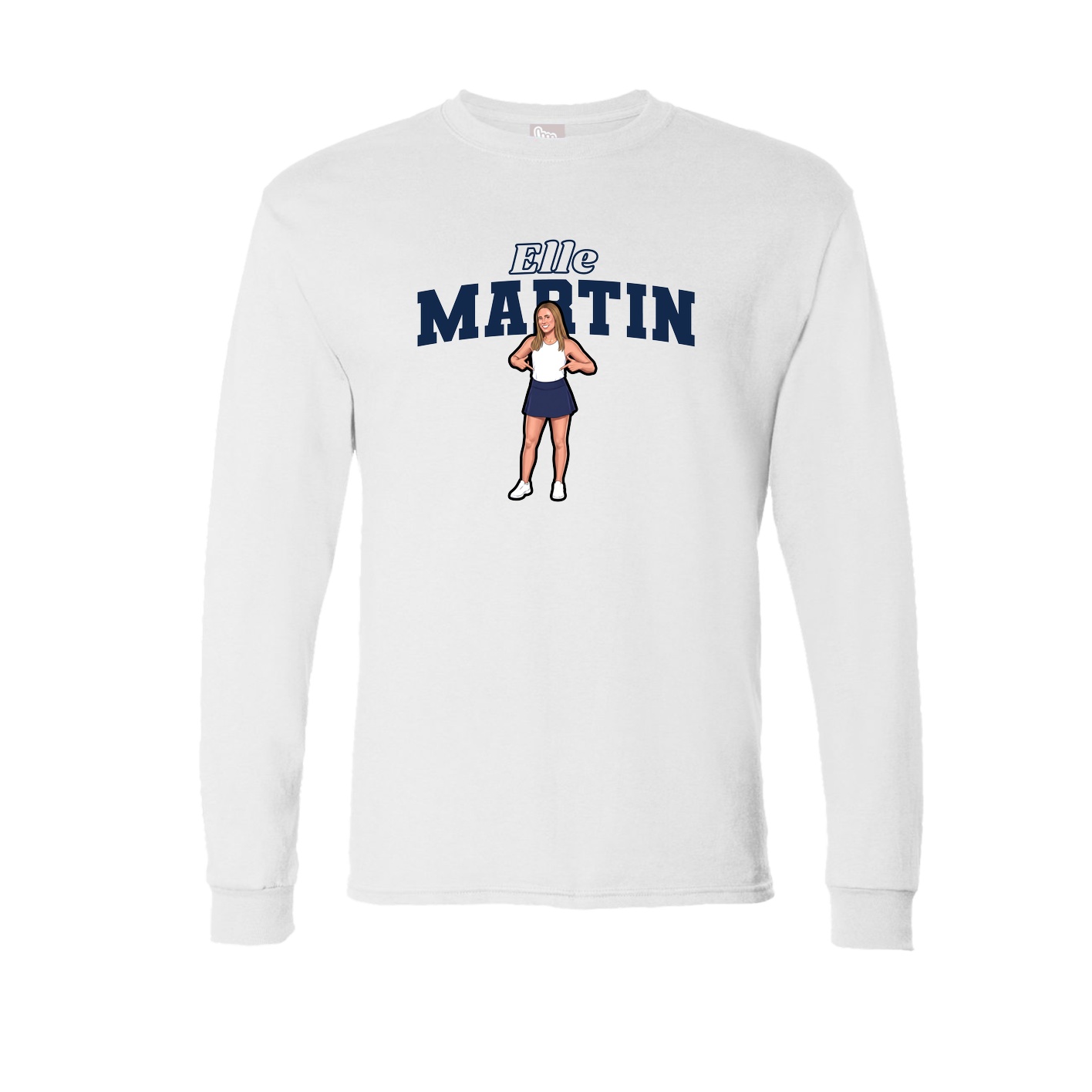 Long Sleeve Tee — Name Arch in White
